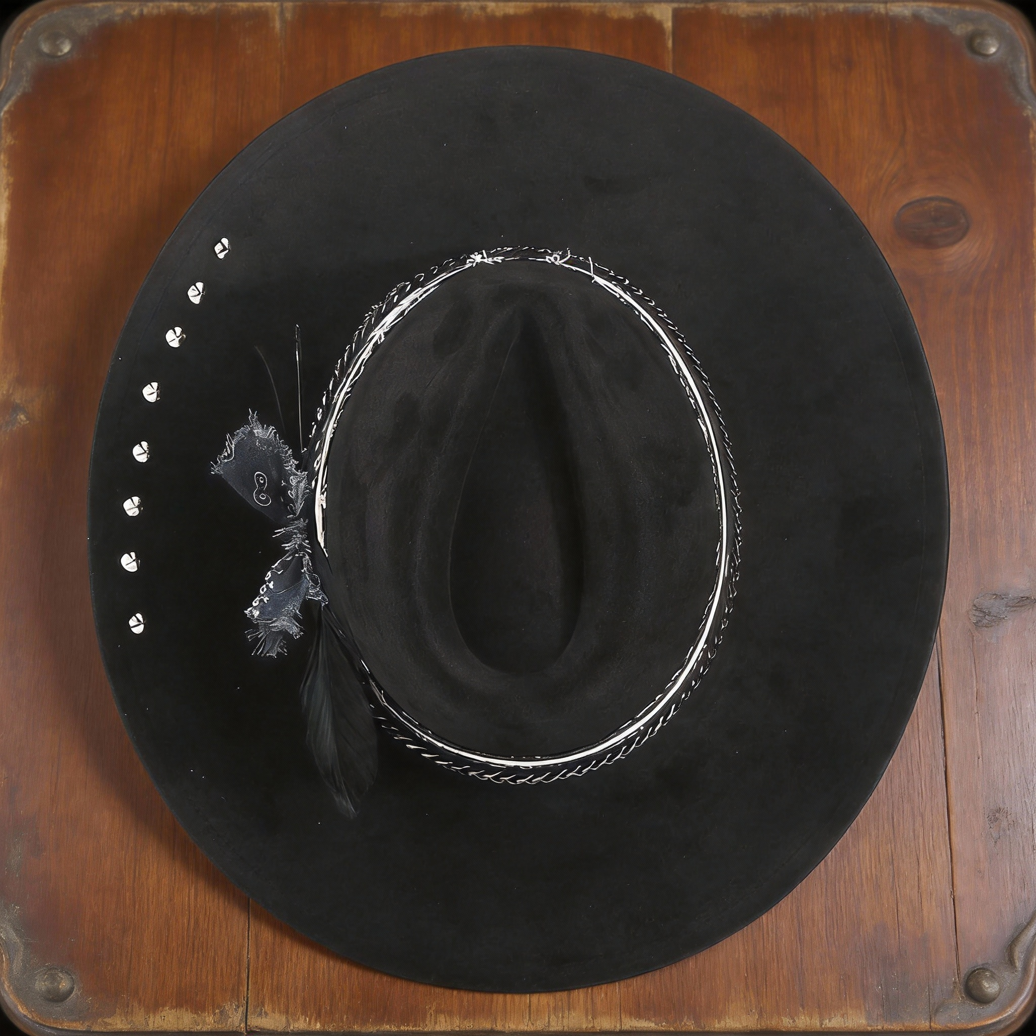 Aged Look Black Fur Felt Hat