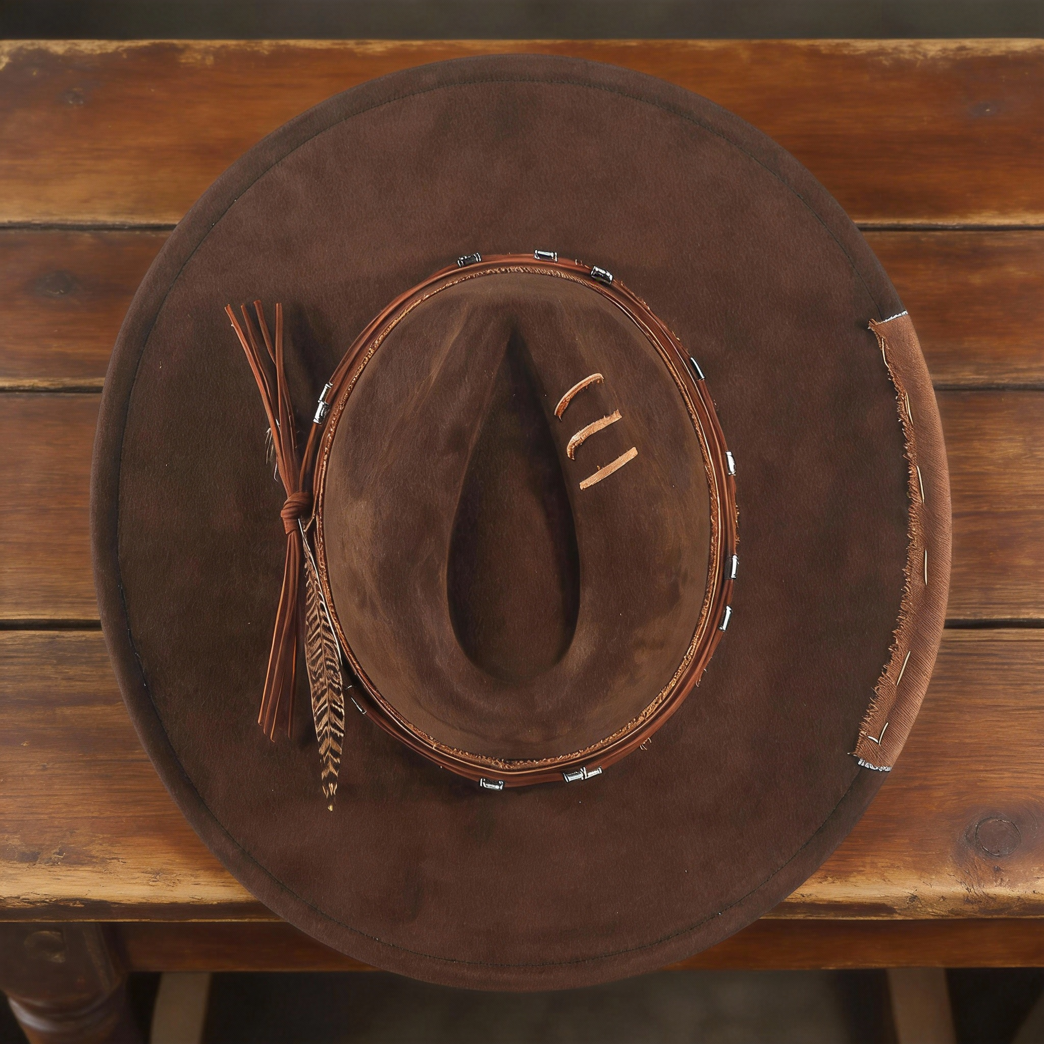 Vintage Distressed Fedora Brown Felt Hat