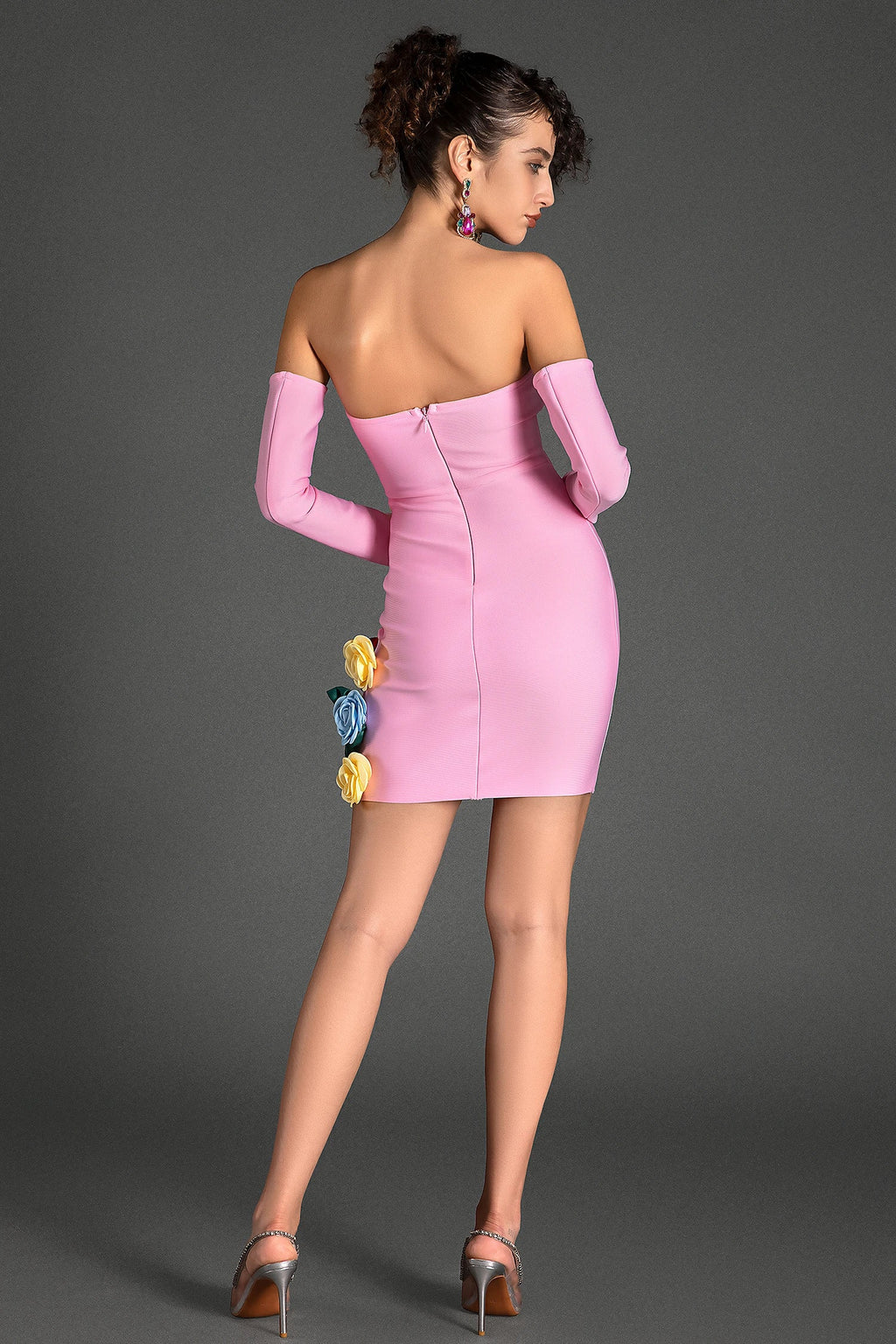 Lagiade Strapless 3D Flower Dress With Gloves