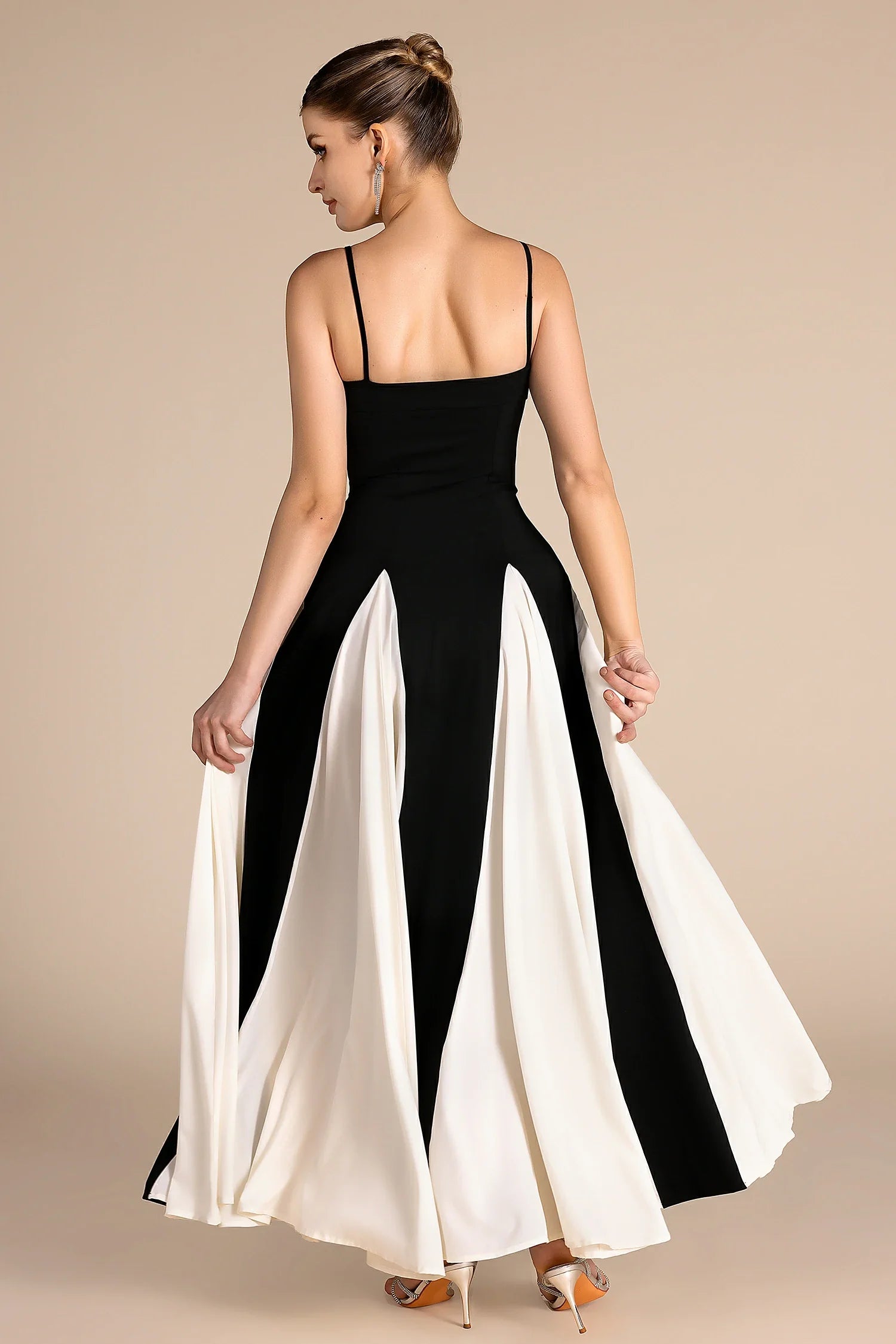 Tahort Spaghetti Patchwork Maxi Dress