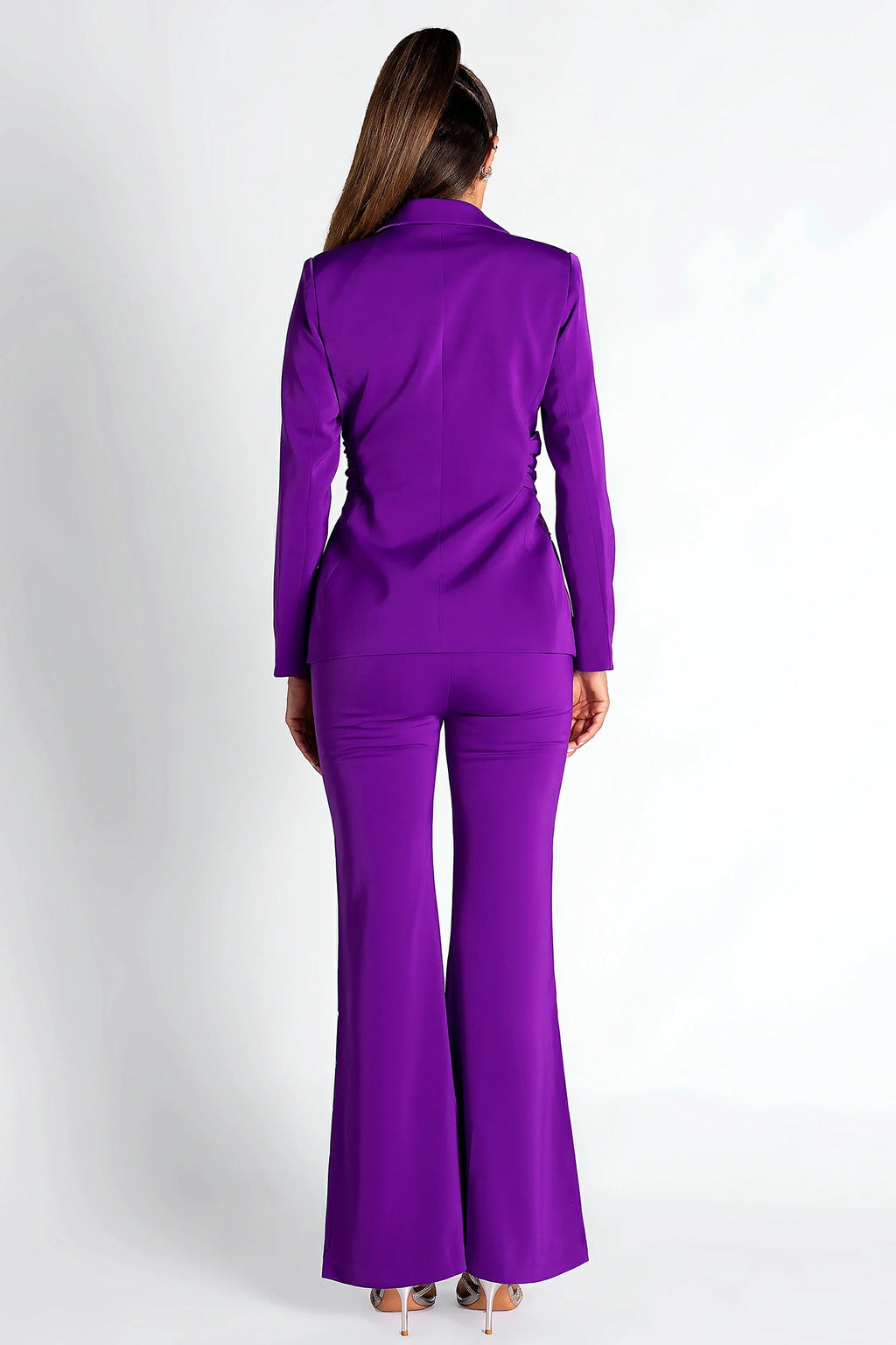 Sepheres Belted Pleat Blazer Set