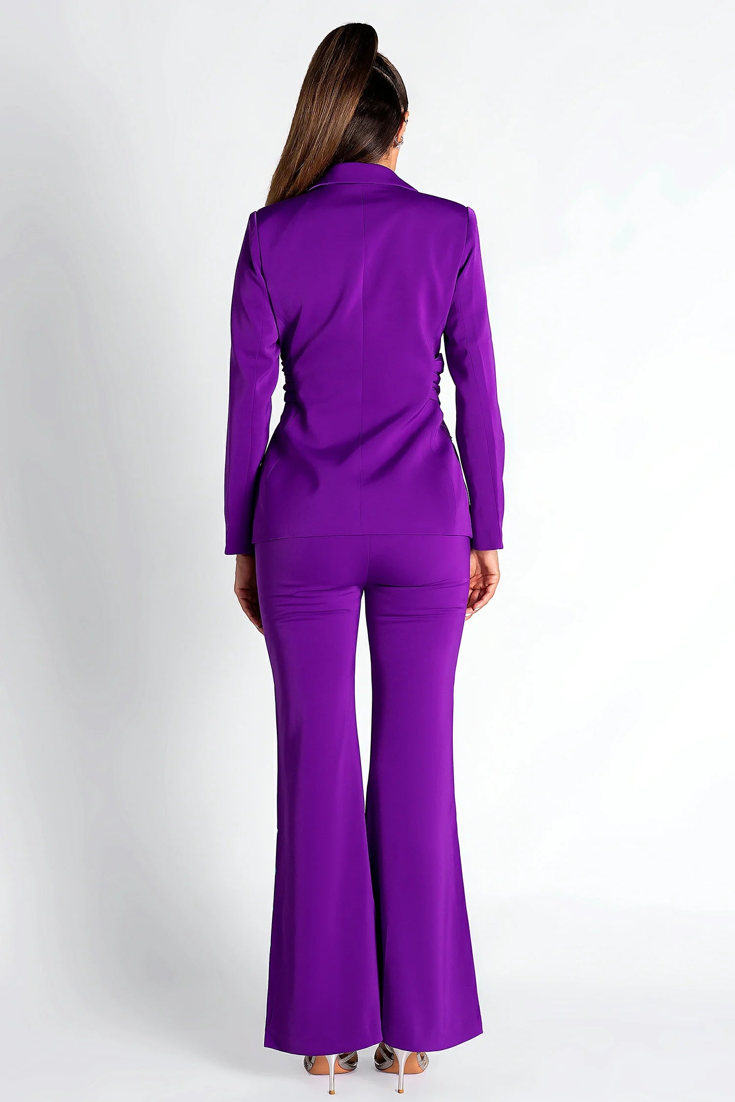 Sepheres Belted Pleat Blazer Set