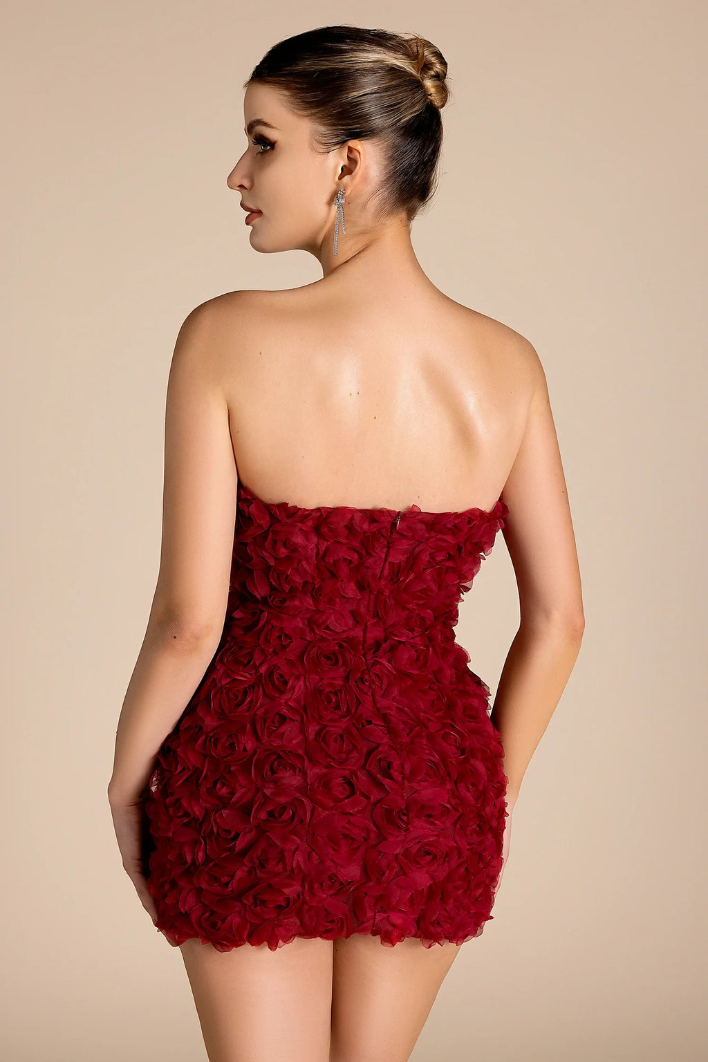 Ritho Strapless Flower Mini Dress