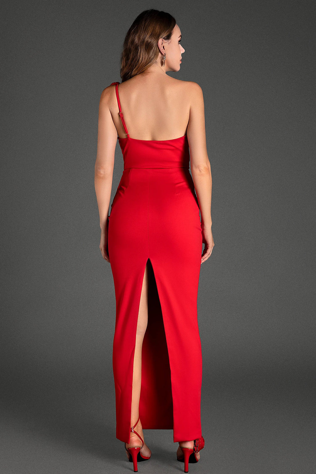 Chroniade 3D Flower Ruched Maxi Dress