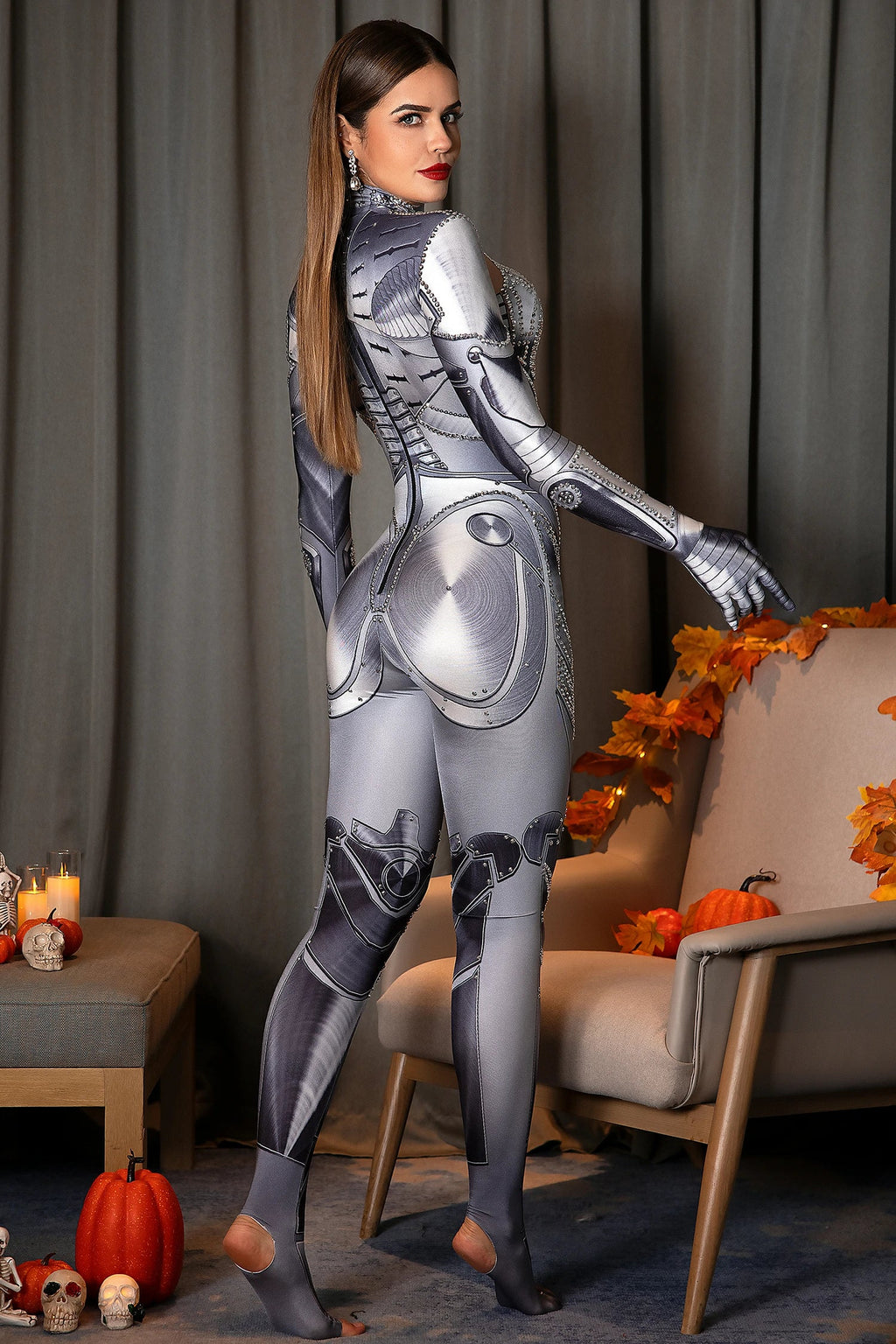 Pigou Silver Machine Print Jumpsuit