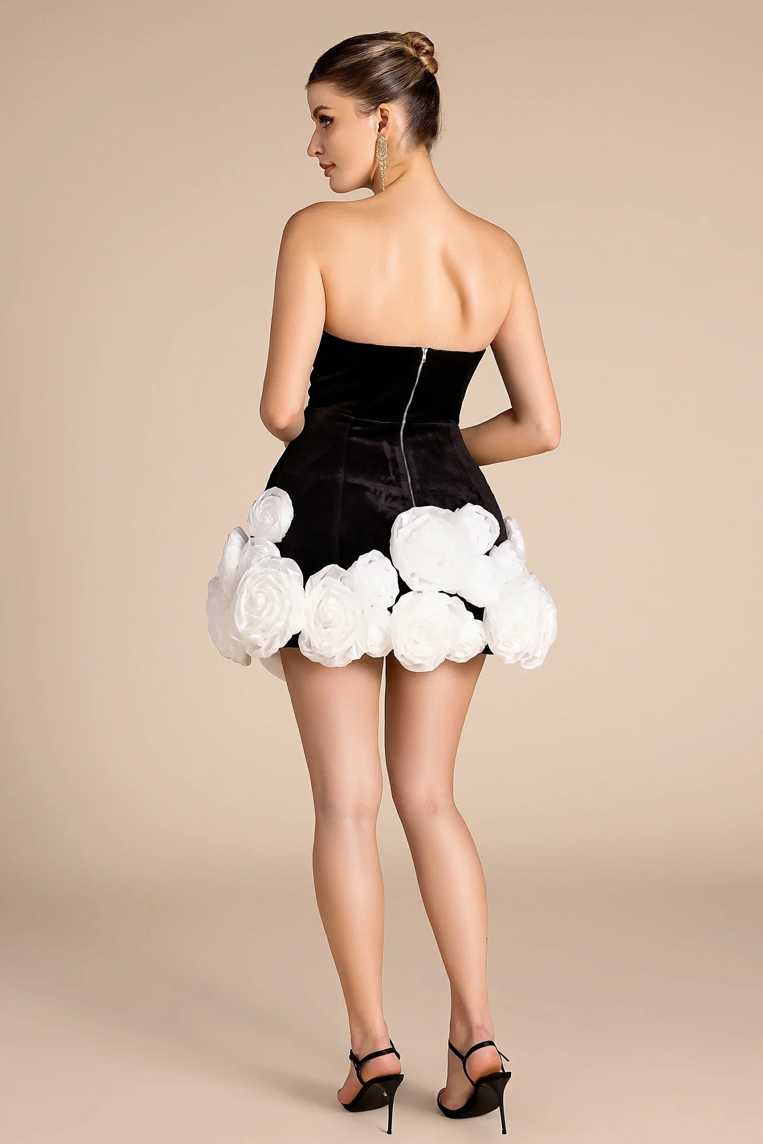 Renpa Off Shoulder 3D Flower Mini Dress