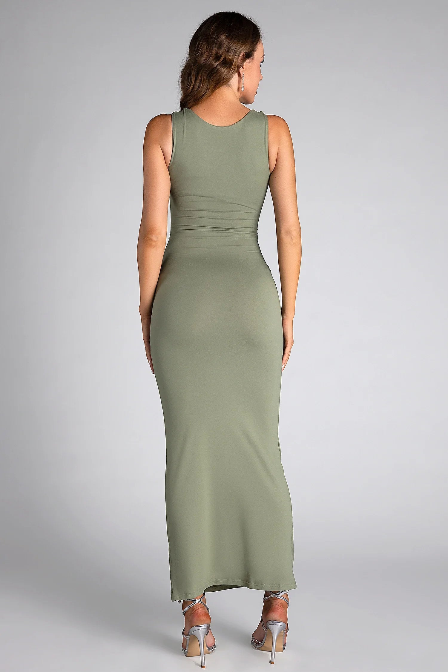 Erica Tie-Strap Deep V Dress