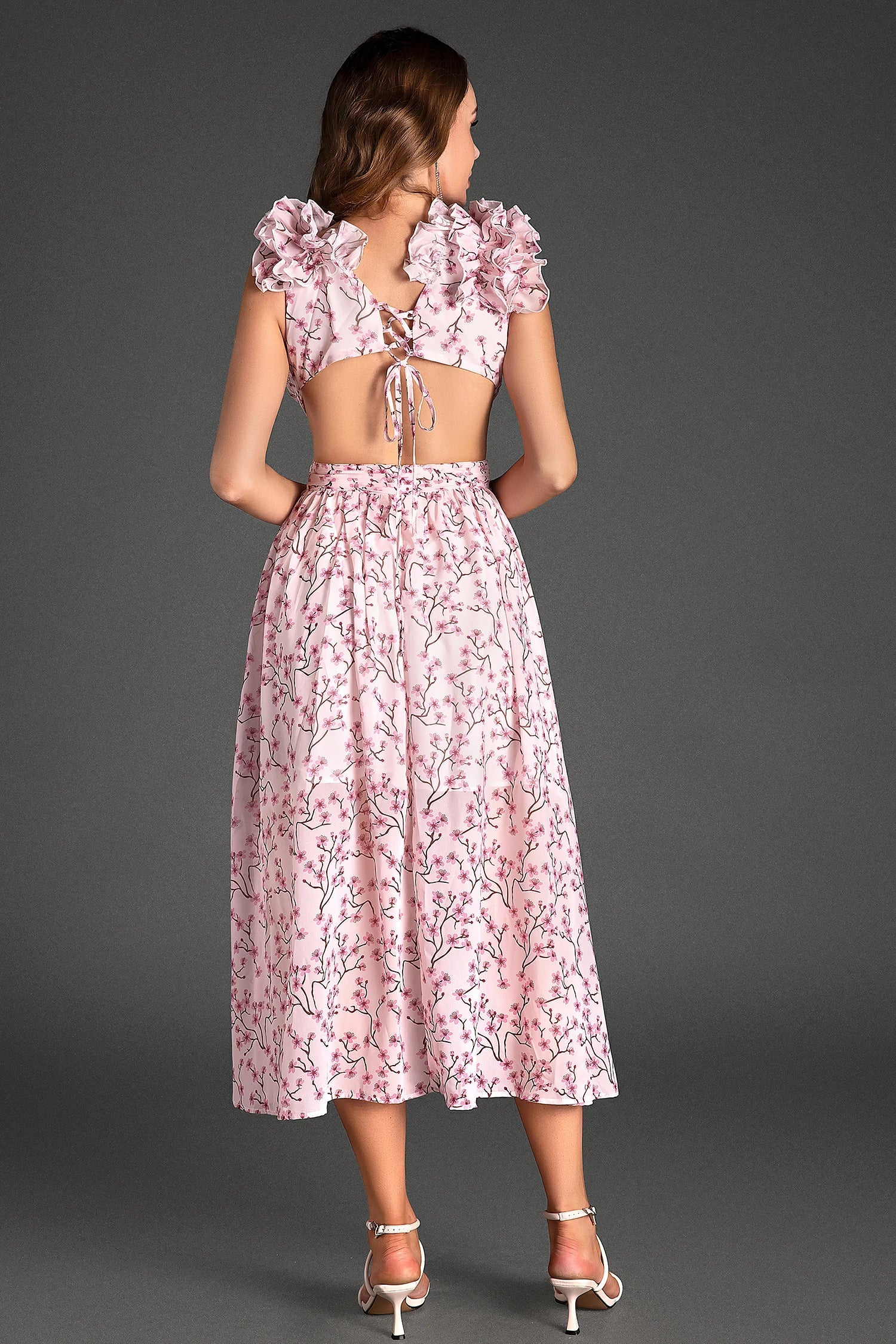 Glaras Sleeveless V-Neck Floral Dress