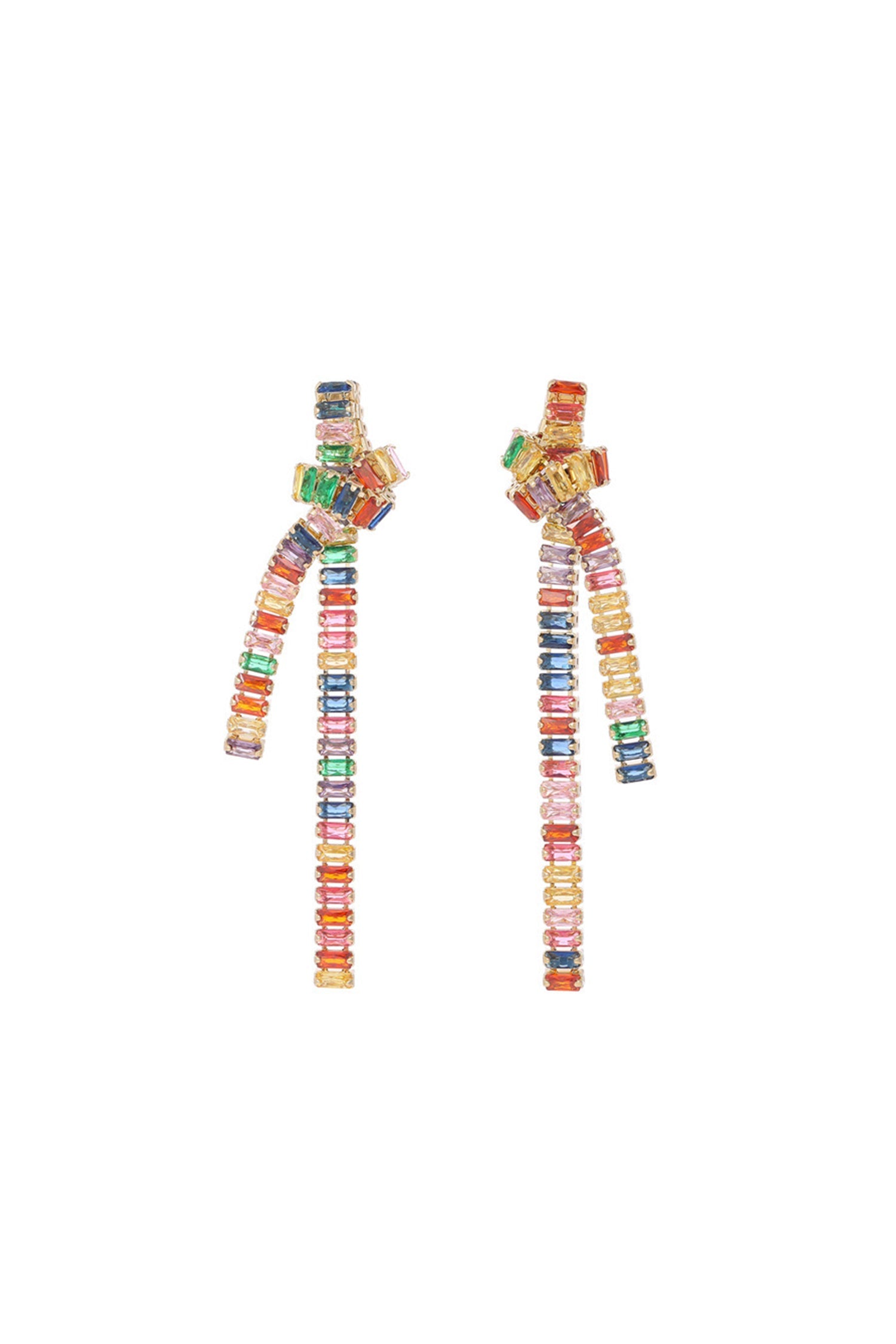 Suma Rhinestone Knot Fringe Earrings