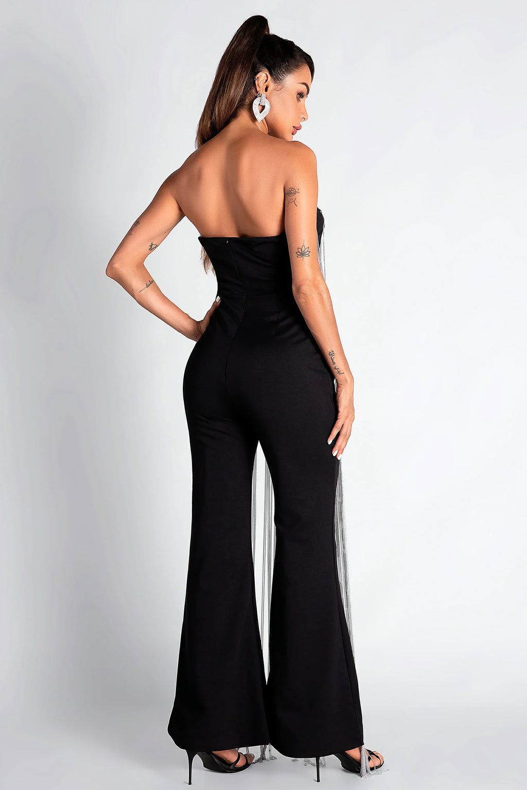 Tatide Off Shoulder Fringe Jumpsuit