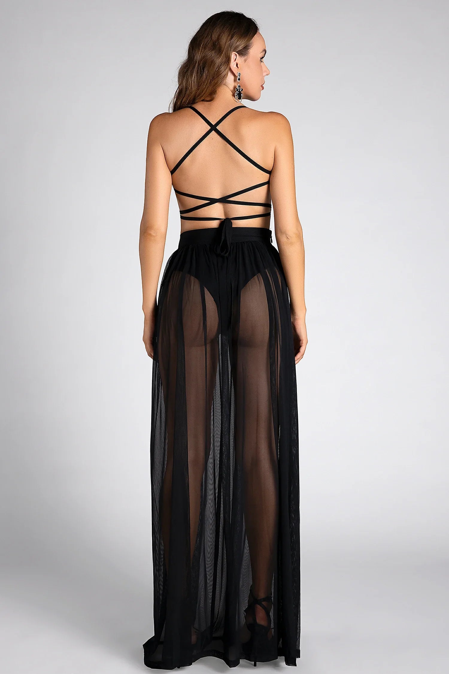 Persephone Mesh Tie Maxi Dress