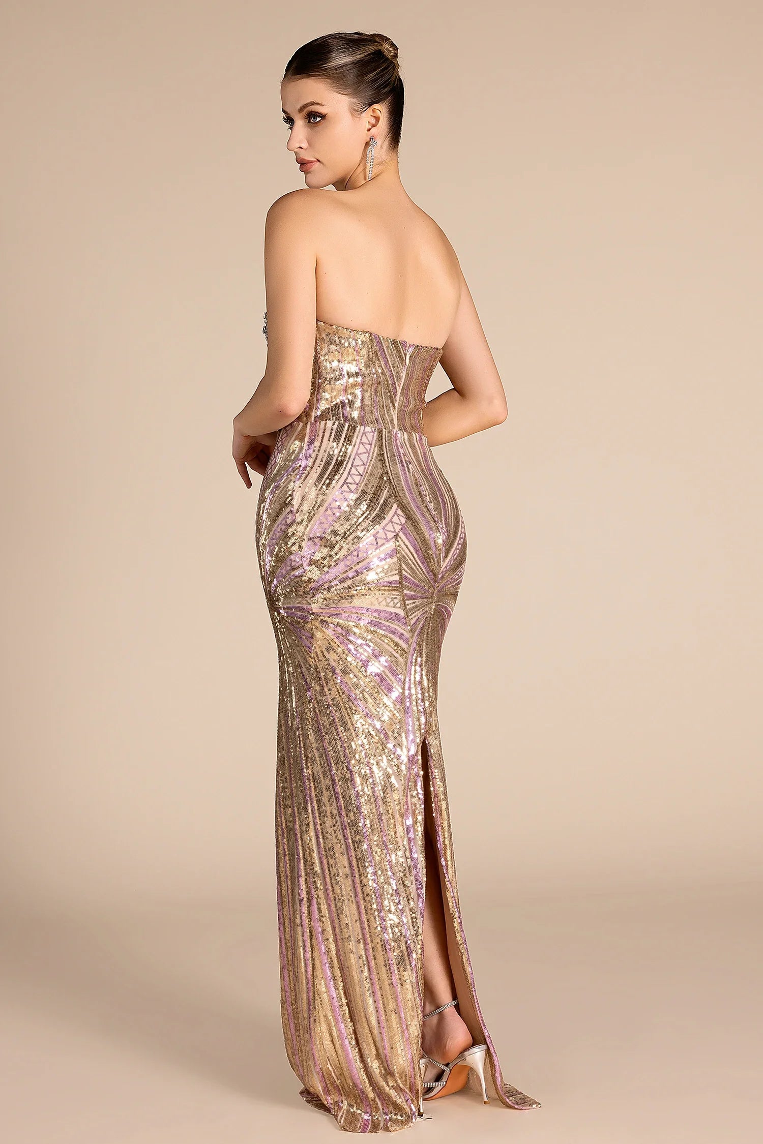 Khunsu Diamond Sequin Maxi Dress