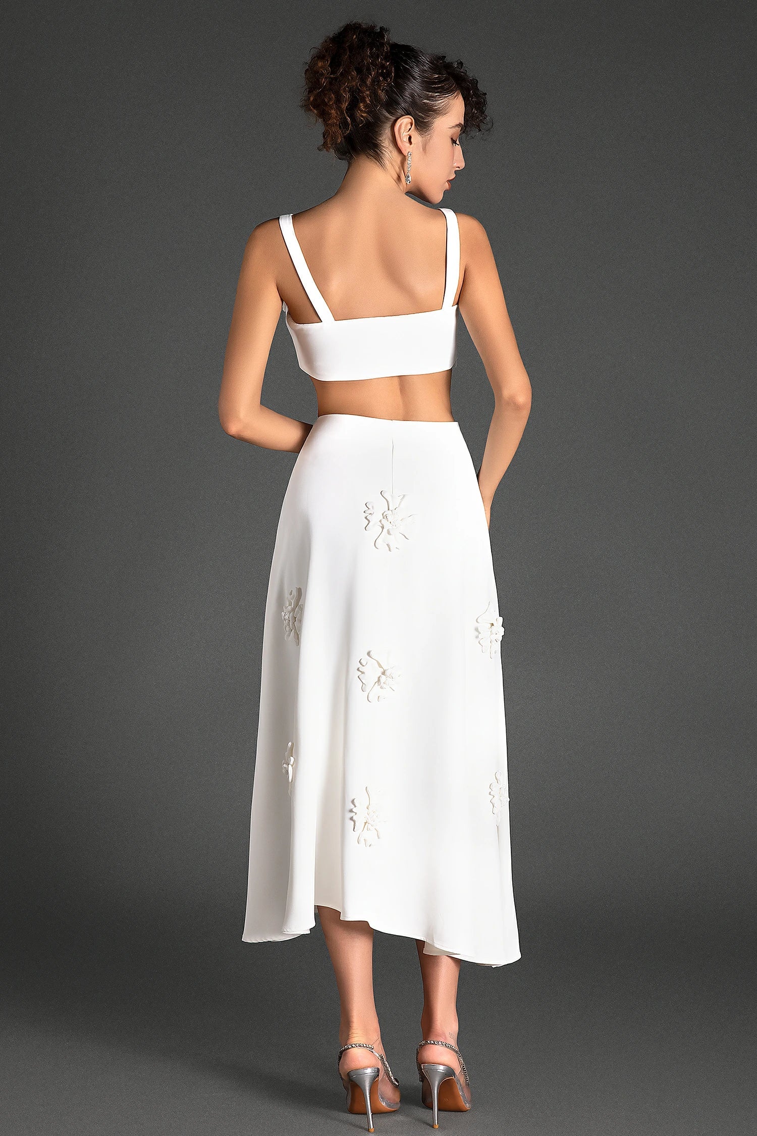 Mattides 3D Flower Ruched 2 Piece Set