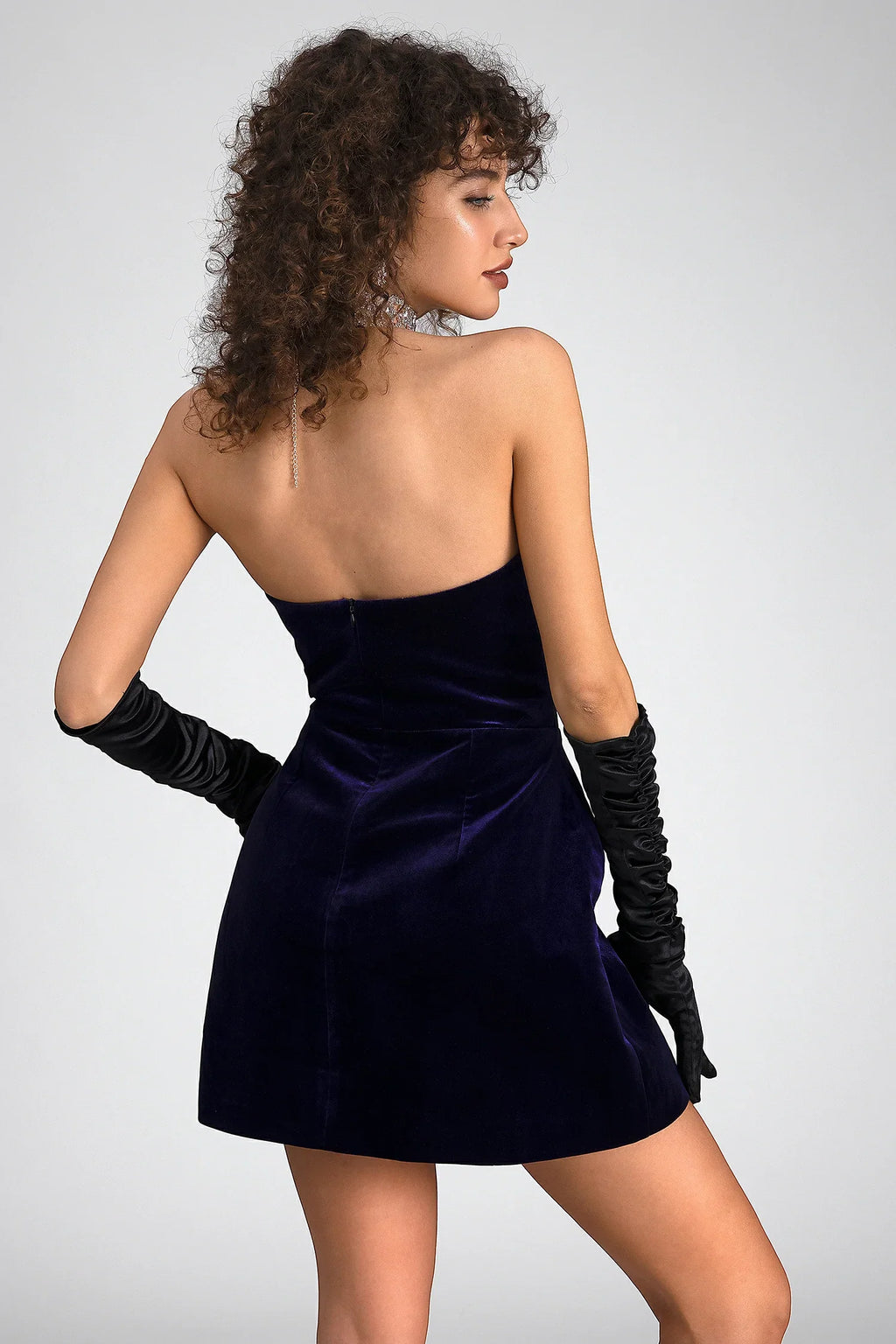 Xaelyn Off Shoulder Heart Velvet Mini Dress