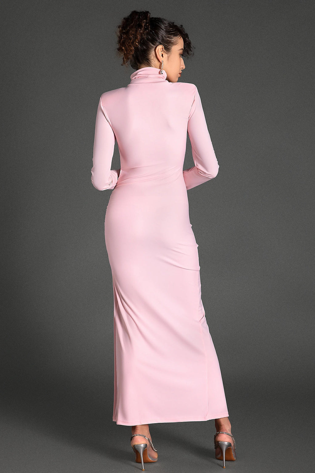 Serapheim High Slit Floral Ruched Dress