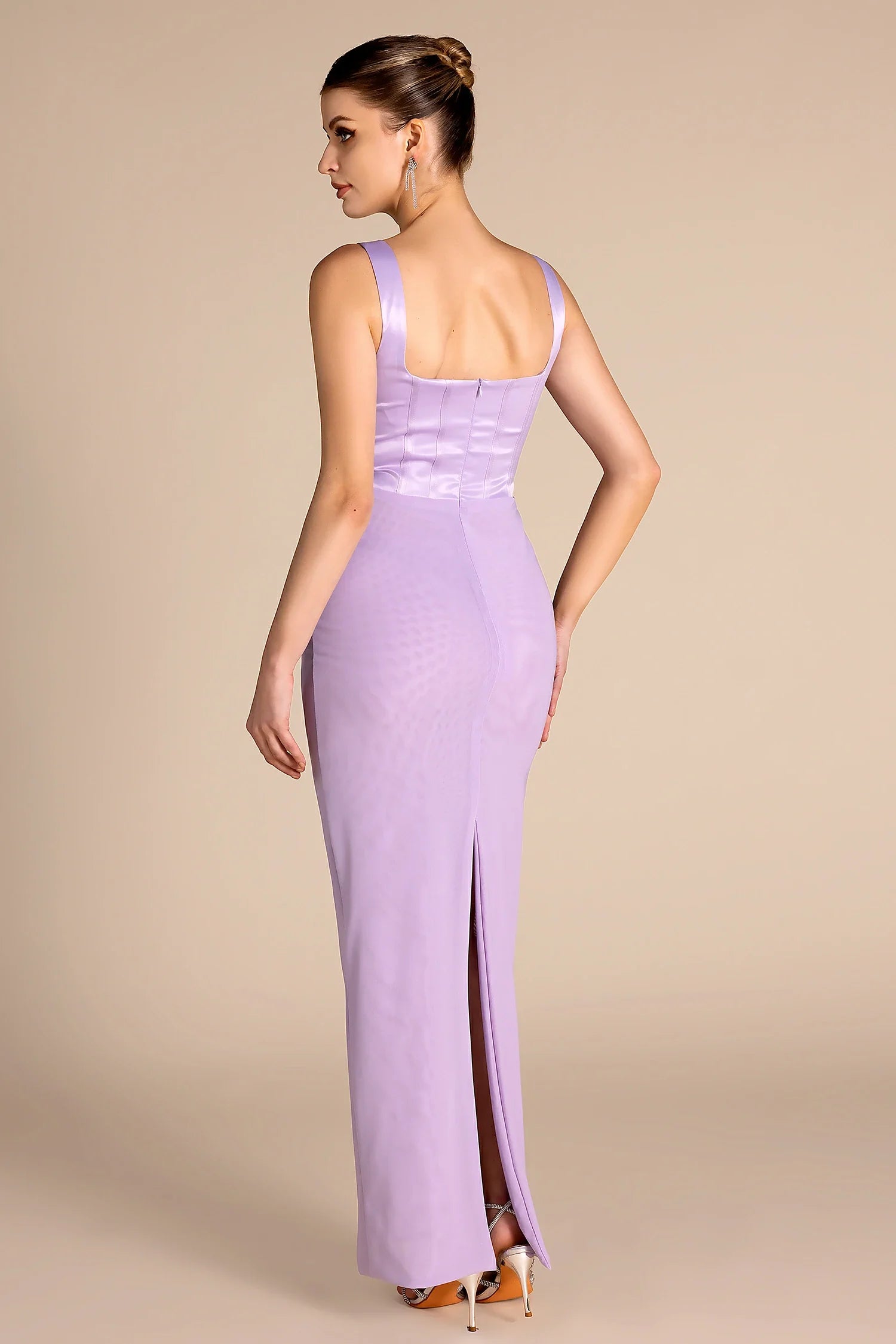 Pnebto Corset Patchwork Maxi Dress