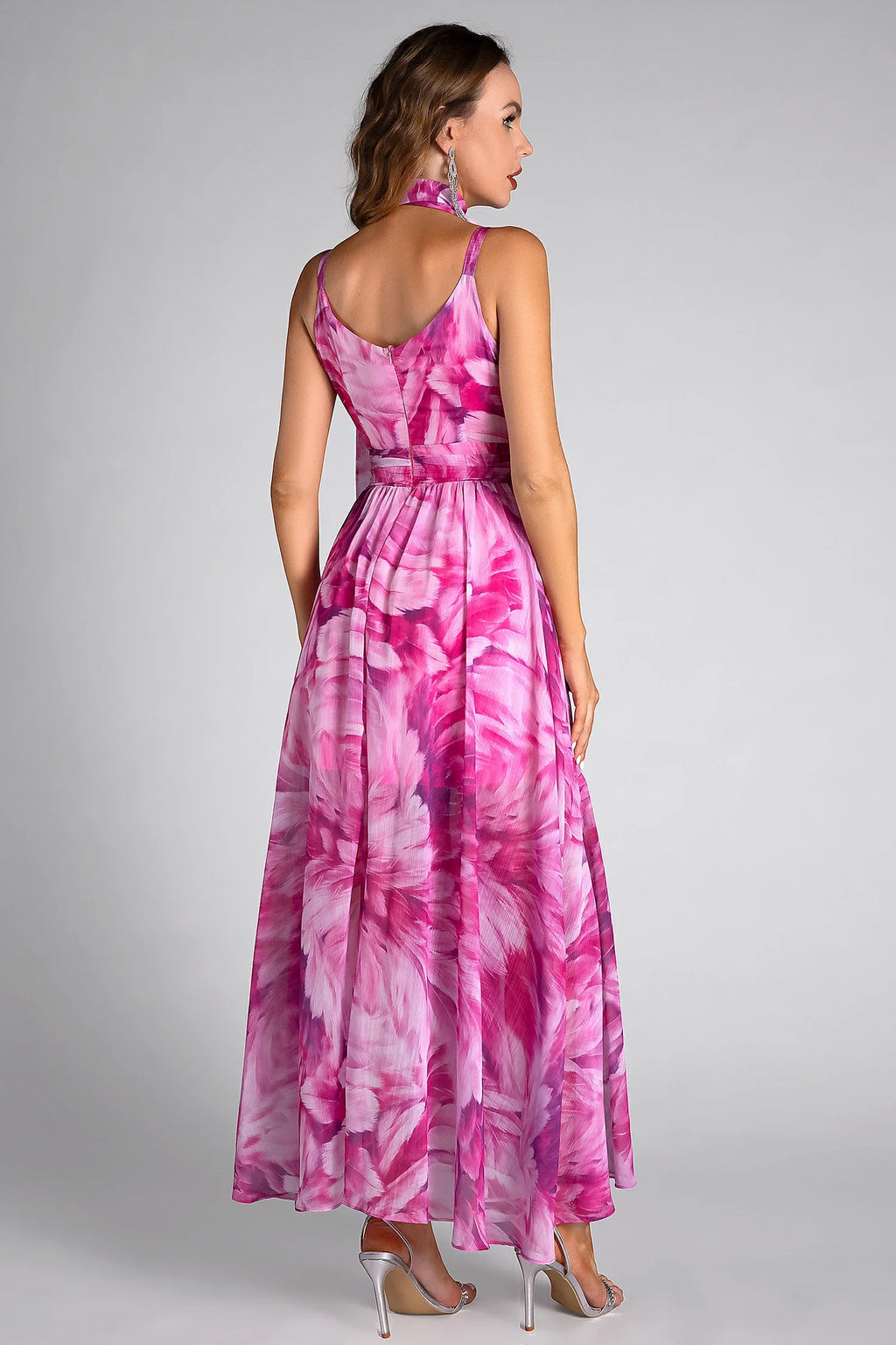 Eliza Floral Print Deep V Vacation Maxi Dress