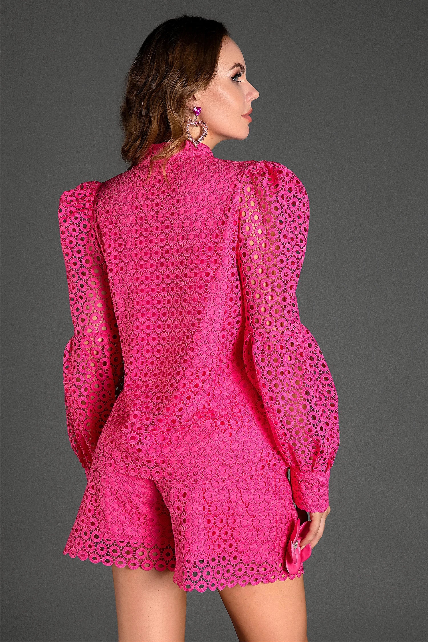 Leedah Long Sleeve Embroidered Flower Set