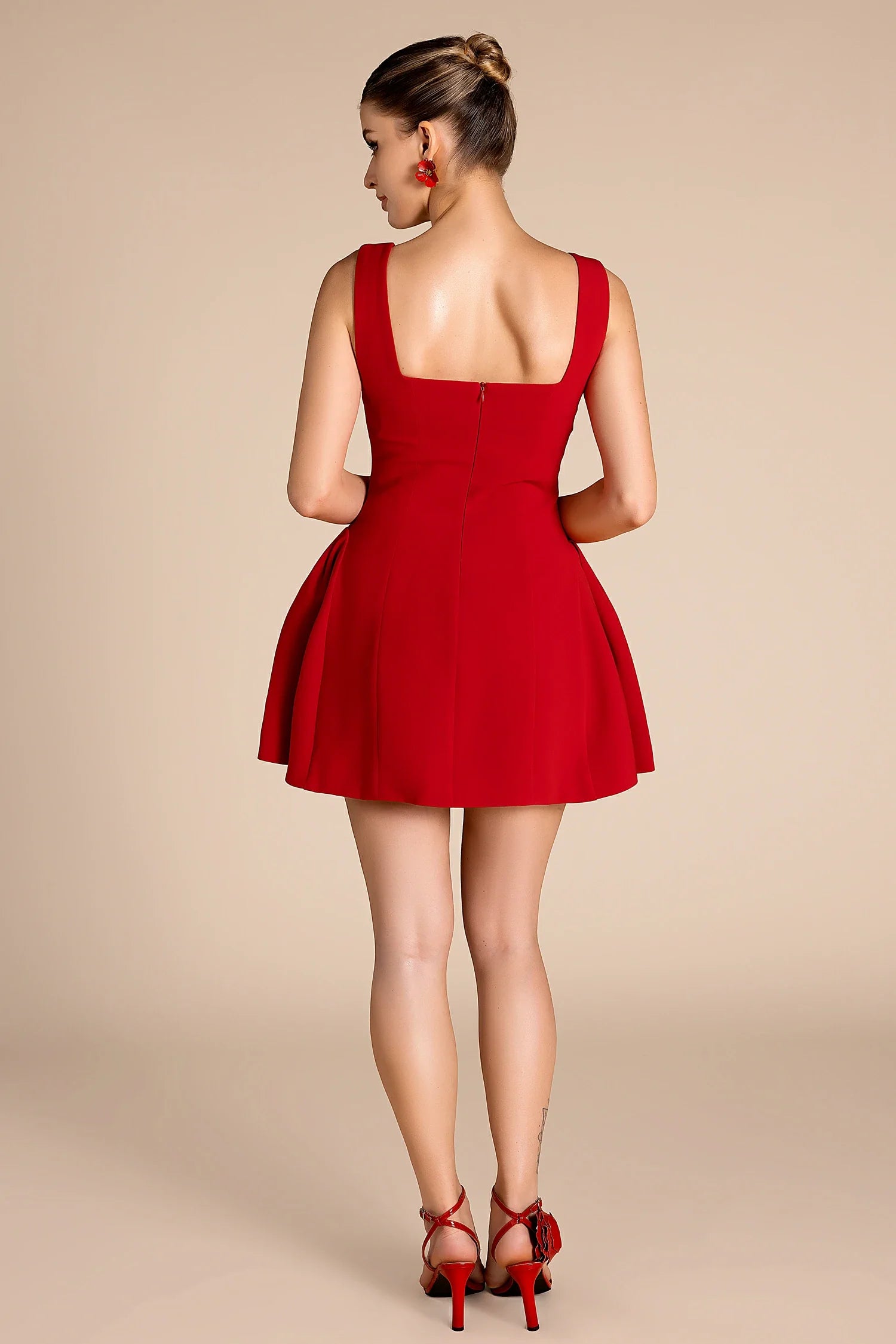 Kemat Square Neck Strap Mini Dress