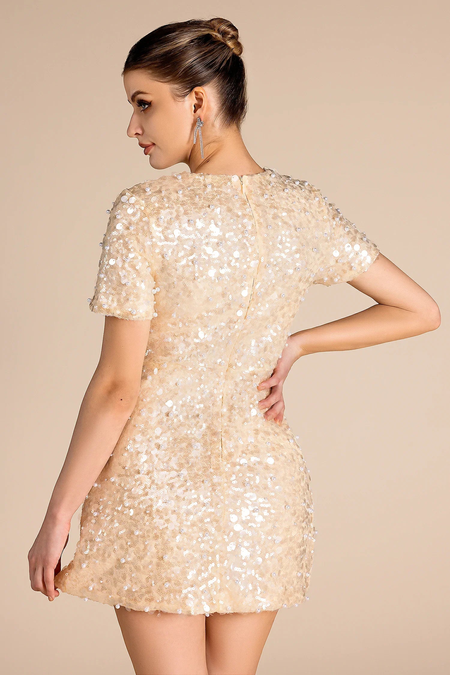 Tosorthrus Sequin Beaded Mini Dress