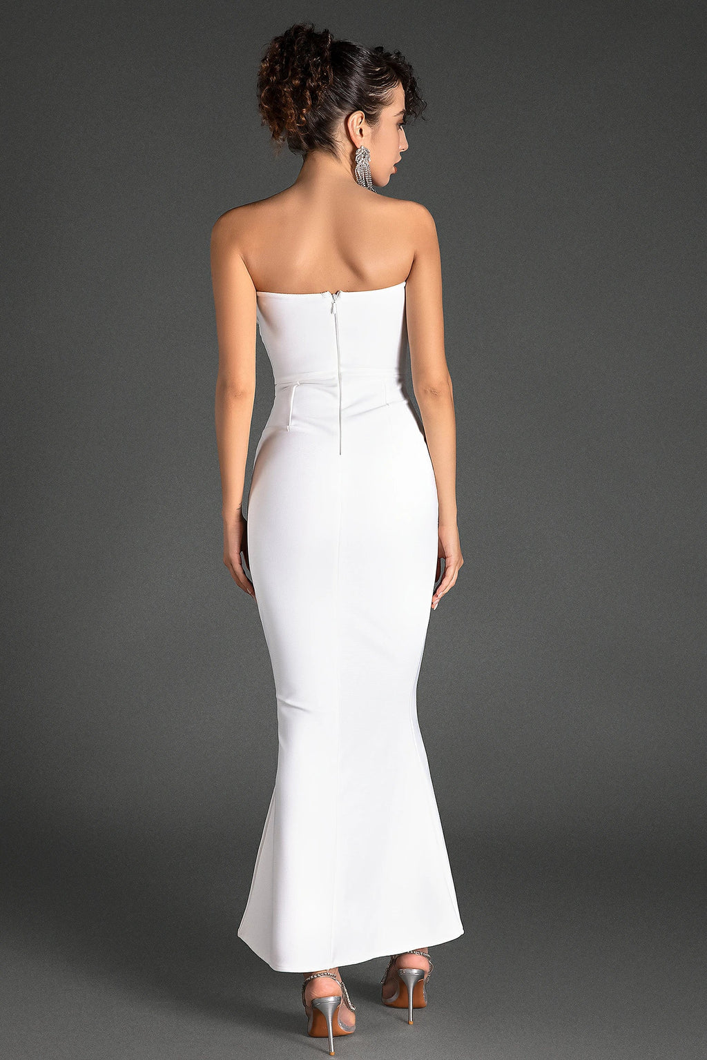 Rousselis Off Shoulder Rhinestone Mermaid Dress