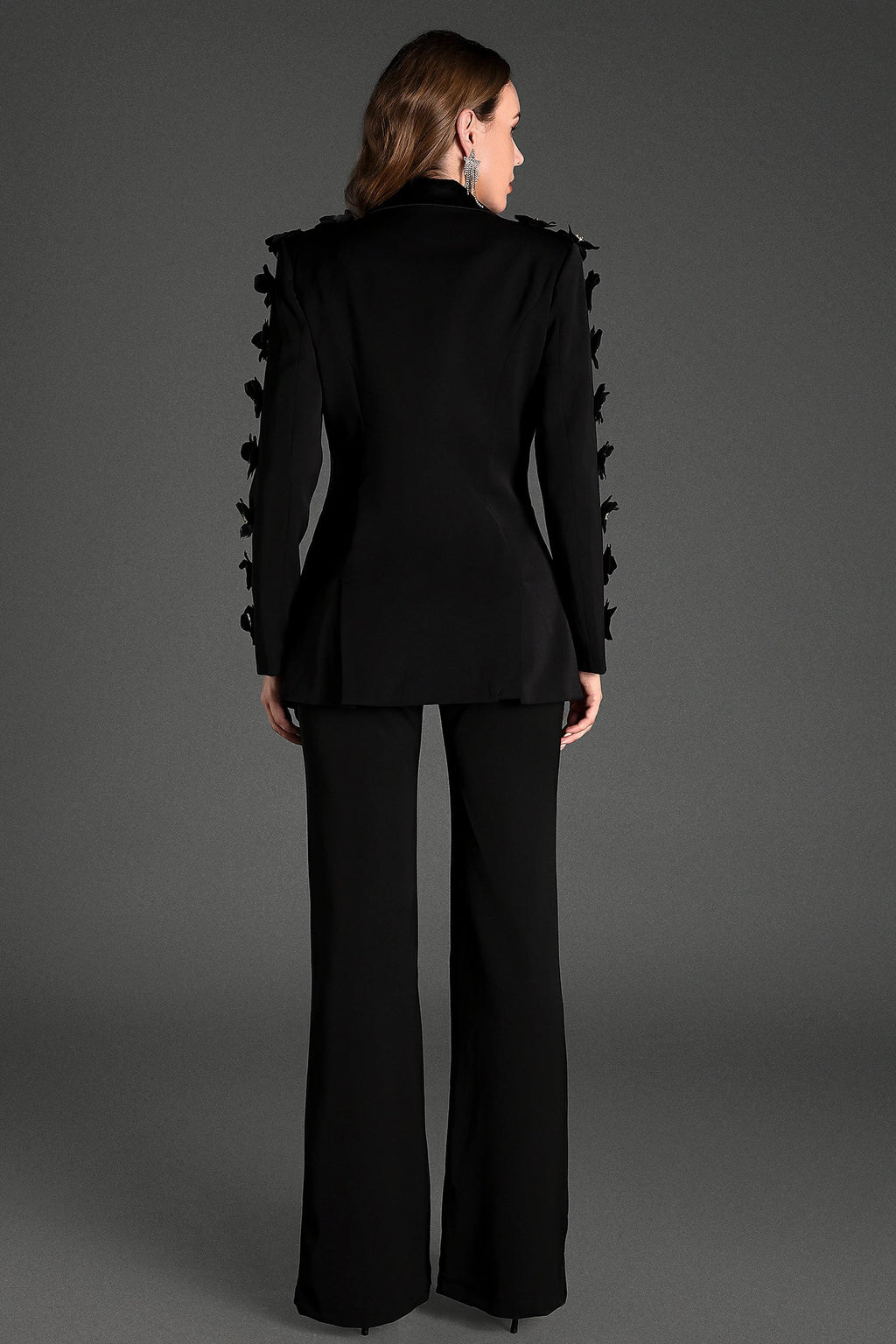 Priscelis 3D Flower Embellished Blazer Set