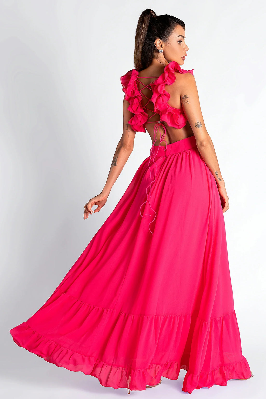 Chigaru Chiffon Floral Maxi Dress