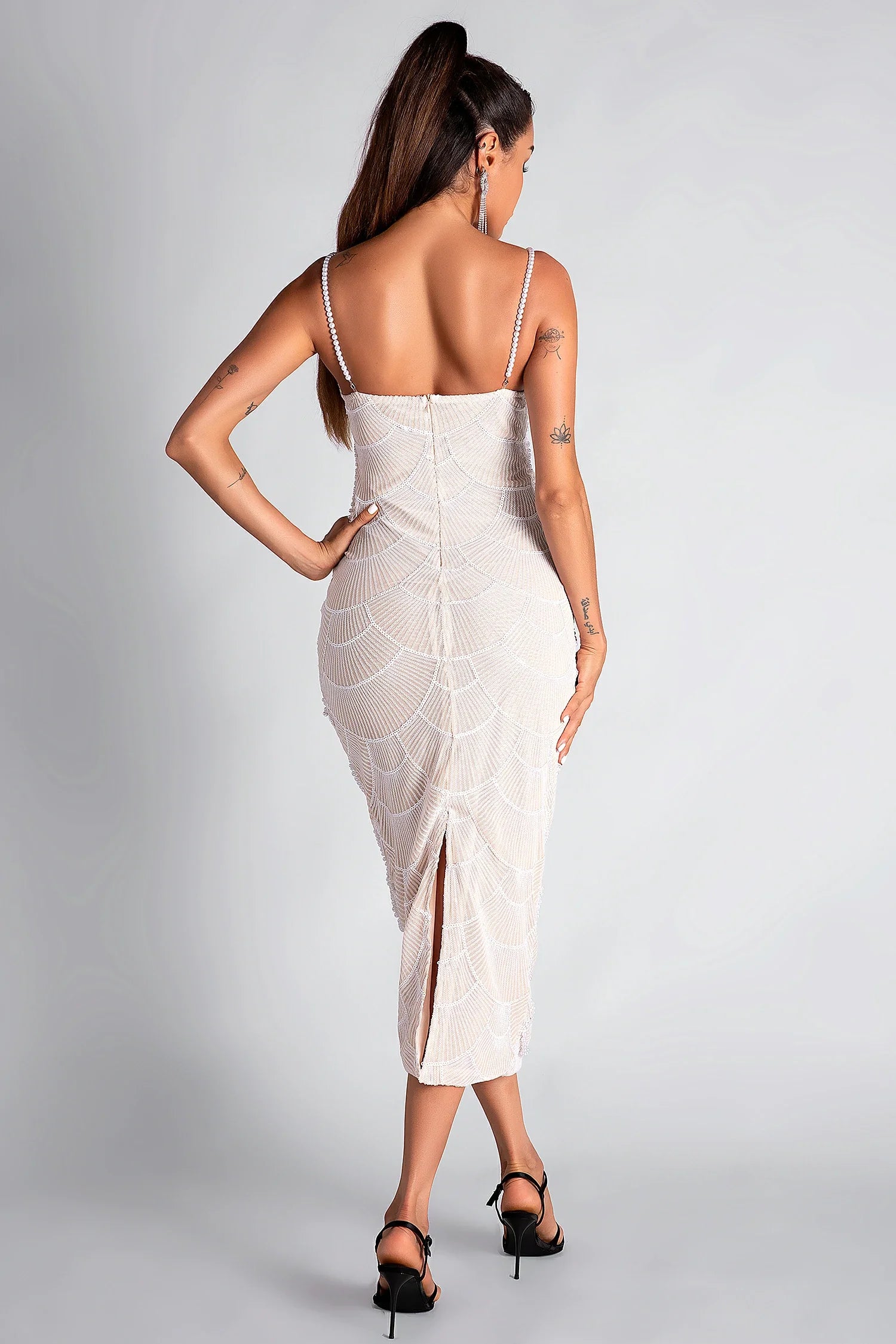 Calloti Pearl Cutout Strap Dress