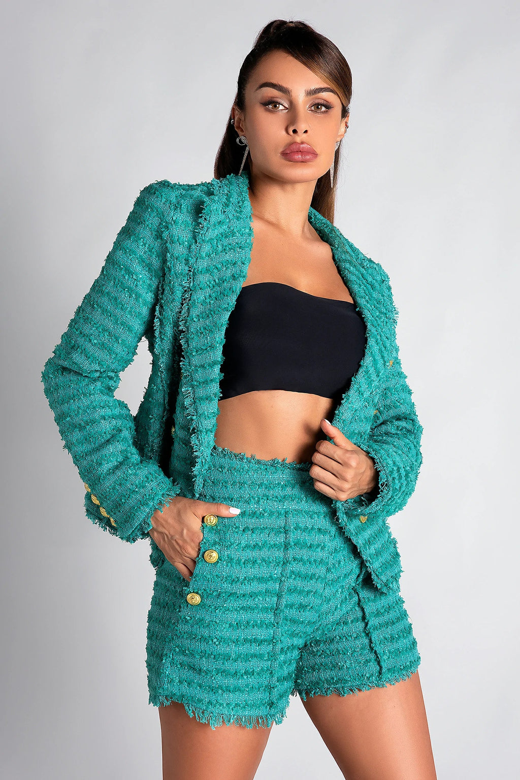 Polina Double Button Tweed 2 Piece Set