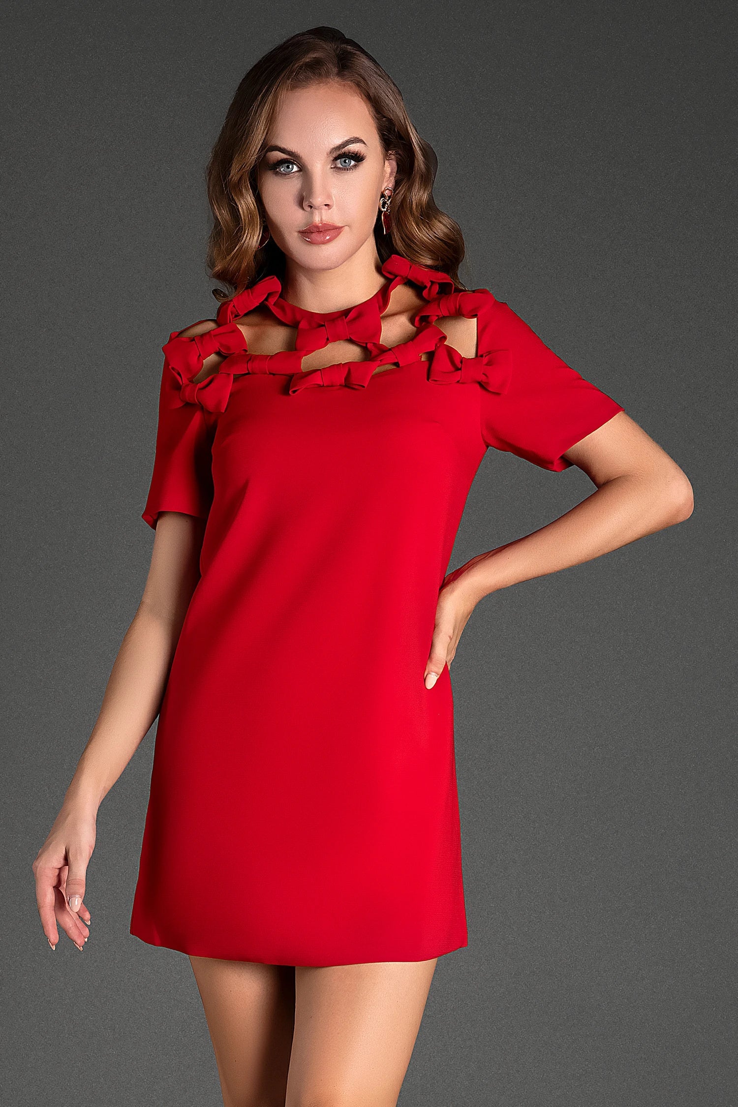 Lambrini Bow Cutout Mini Dress