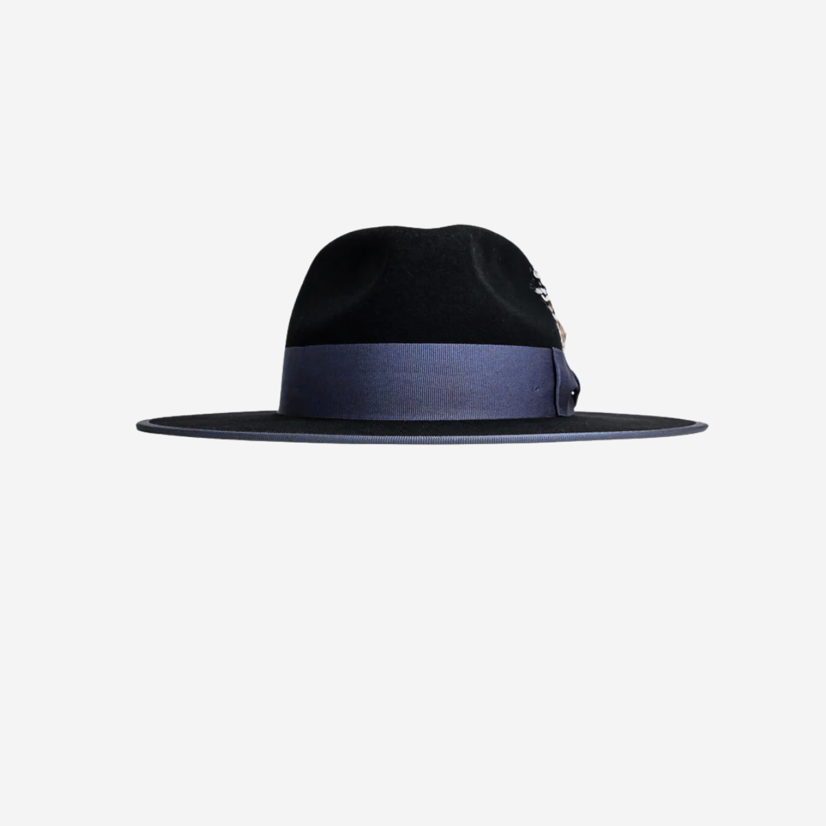 Classic Men's Felt Black Fedora Hat - Black