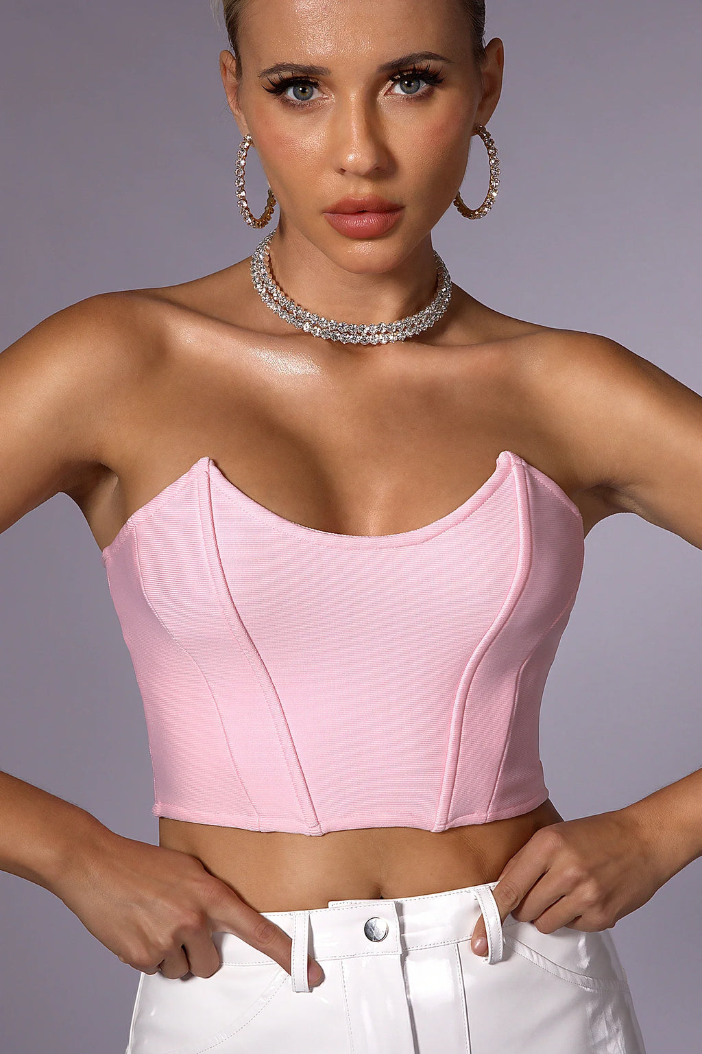 Indigo Pink Corset Bandage Top