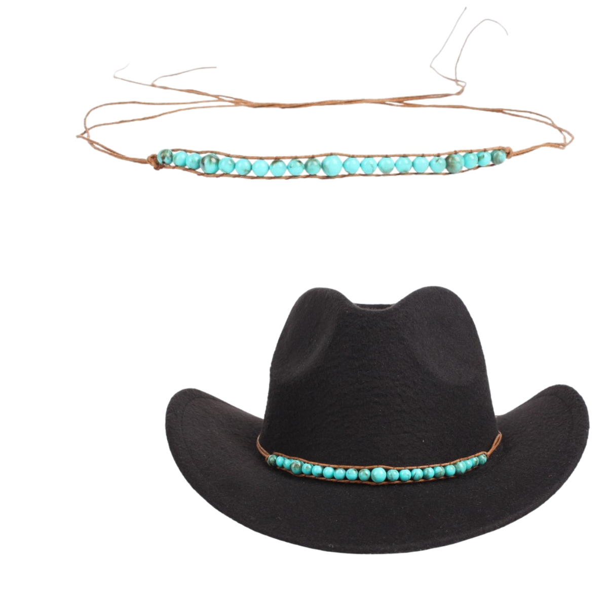 Turquoise Beaded Hat Bands