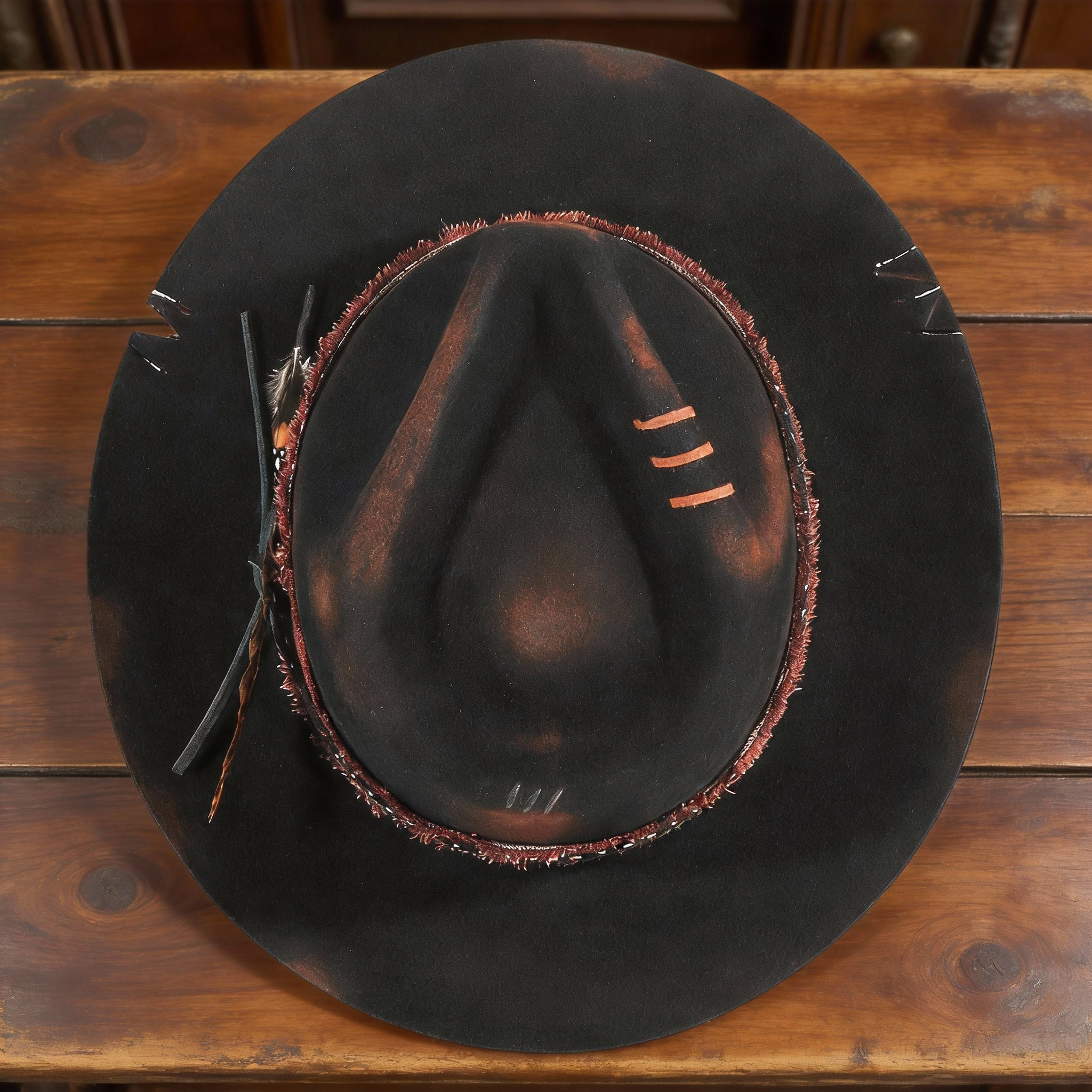 Rustic Wide Brim Hat with Decorative Band