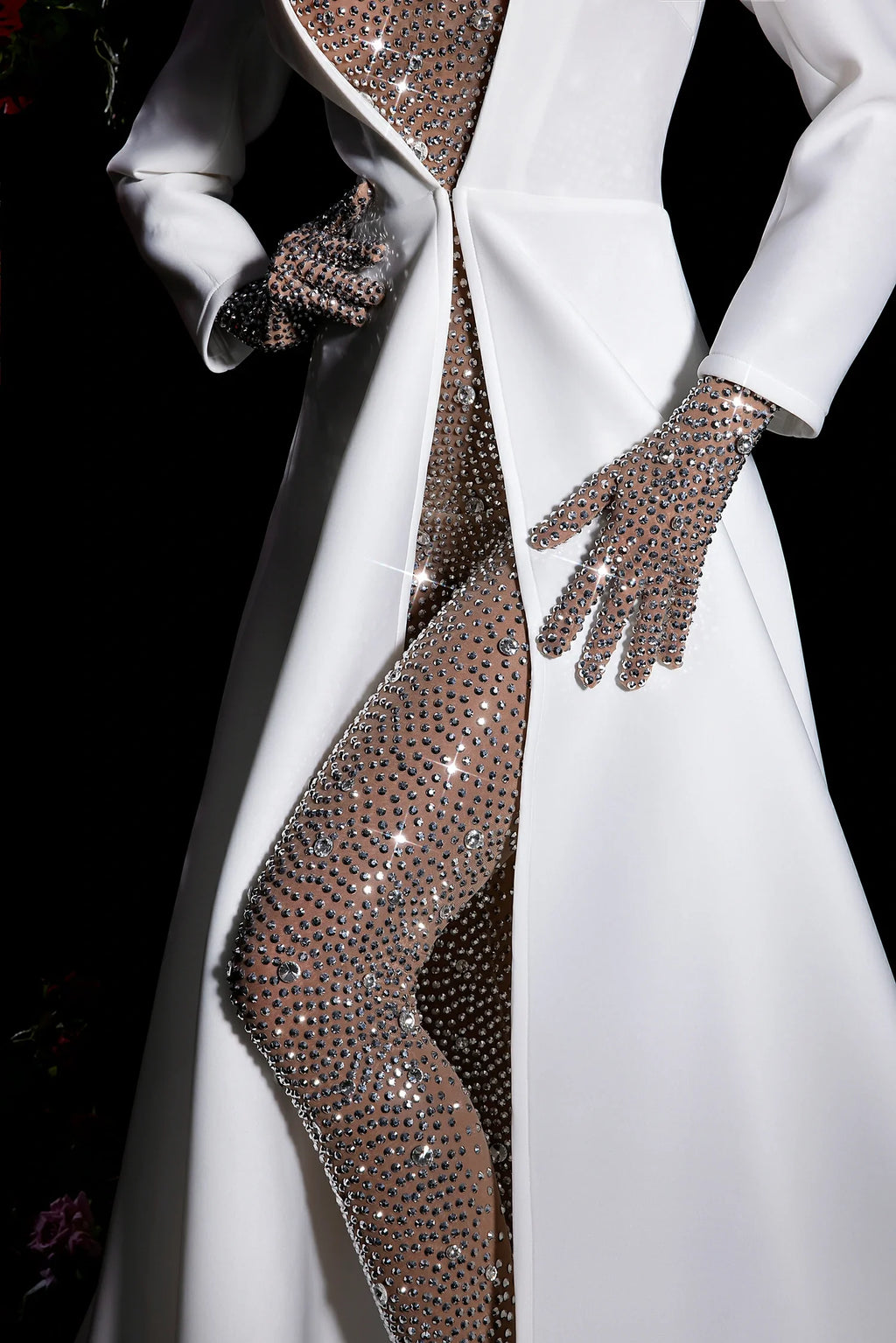 Hailee Crystal Pleat Coat Dress