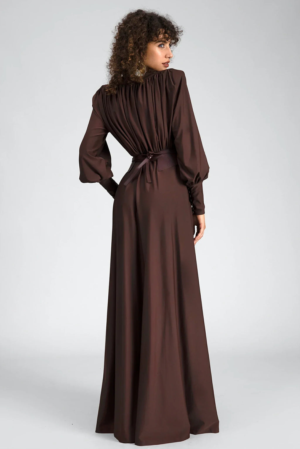 Soraida Long Sleeve Belt Maxi Dress