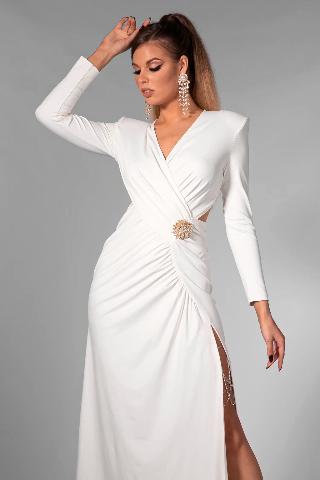 Brynnli Waist Cinch Ruche Dress