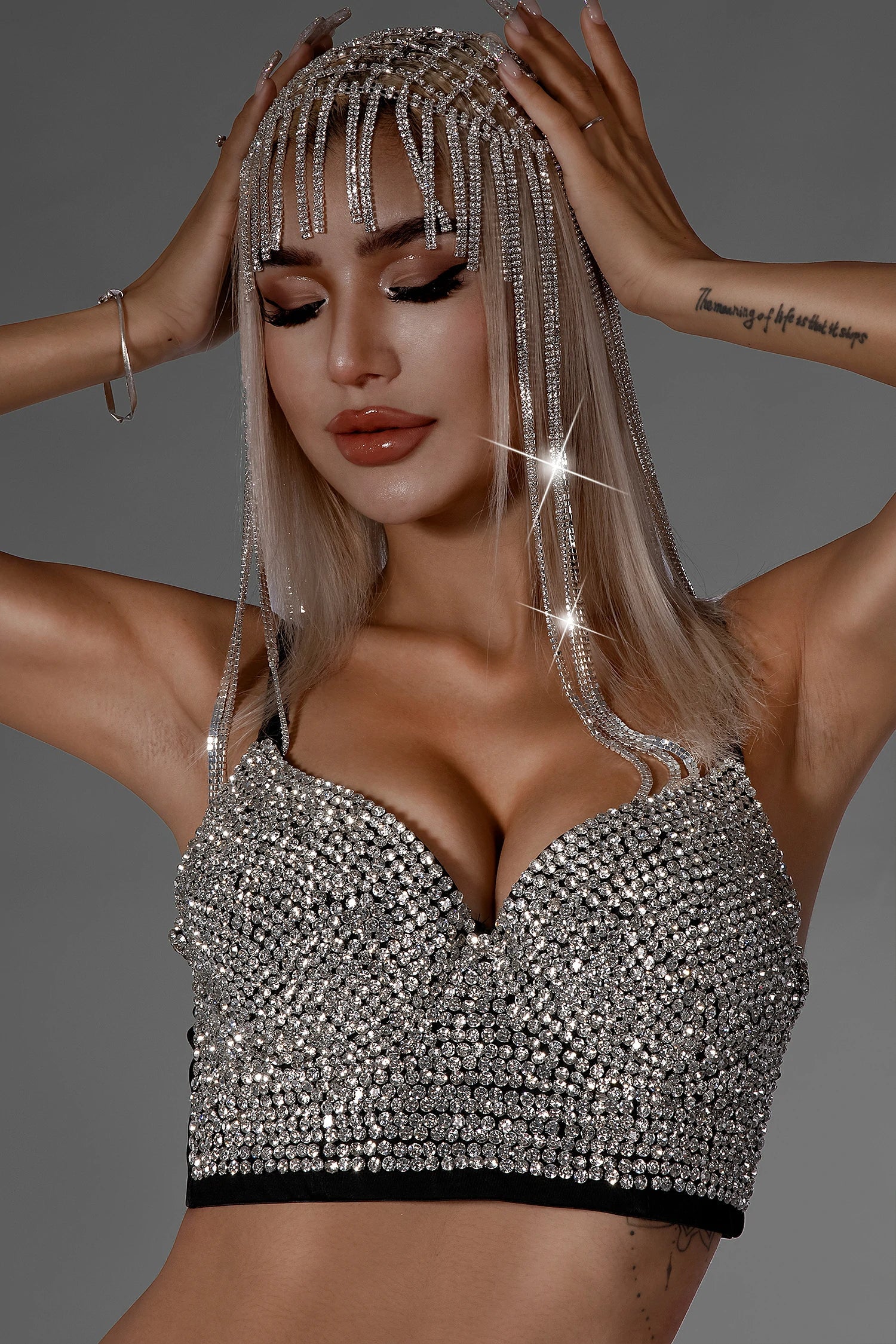 Brittani Rhinestone Fringe Hairband