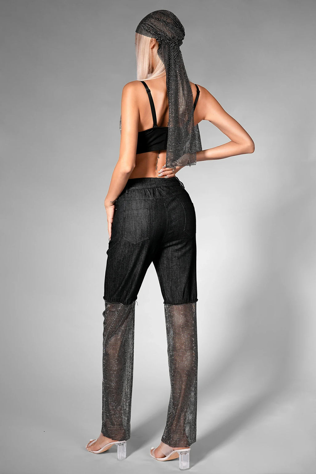 Brekken Rhinestone Hairband With Long Tail