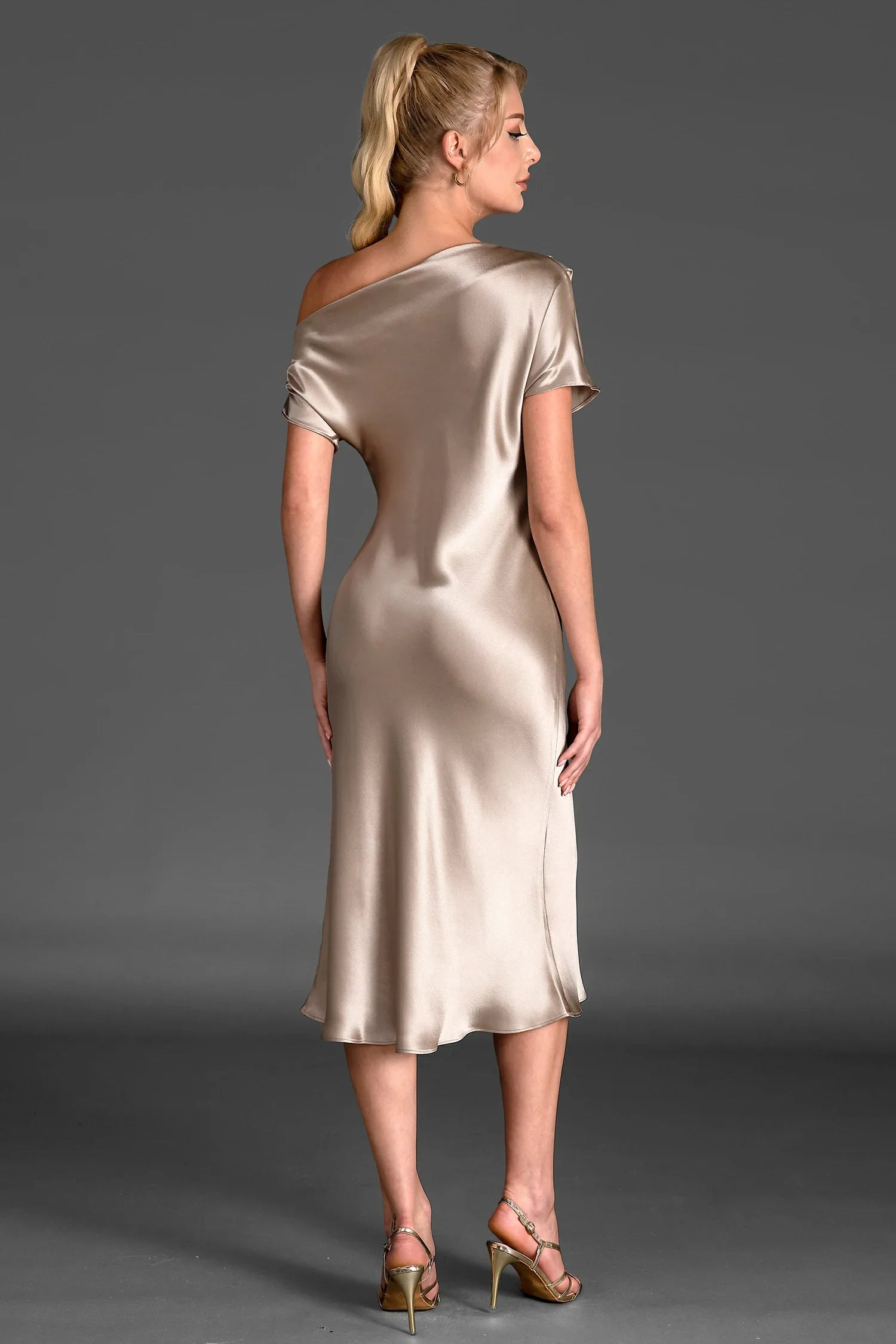 Argiro One Shoulder Triacetate Ruched Dress