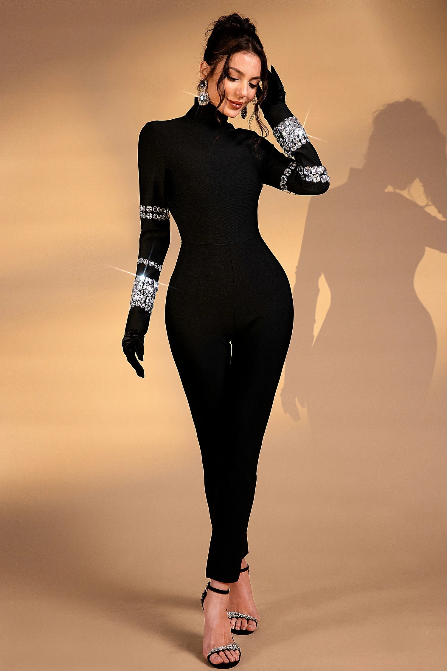 Emilee Crystal Highneck Jumpsuit