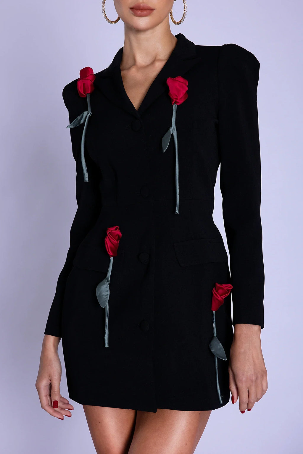 Frisa 3D Floral Button Pocket Blazer