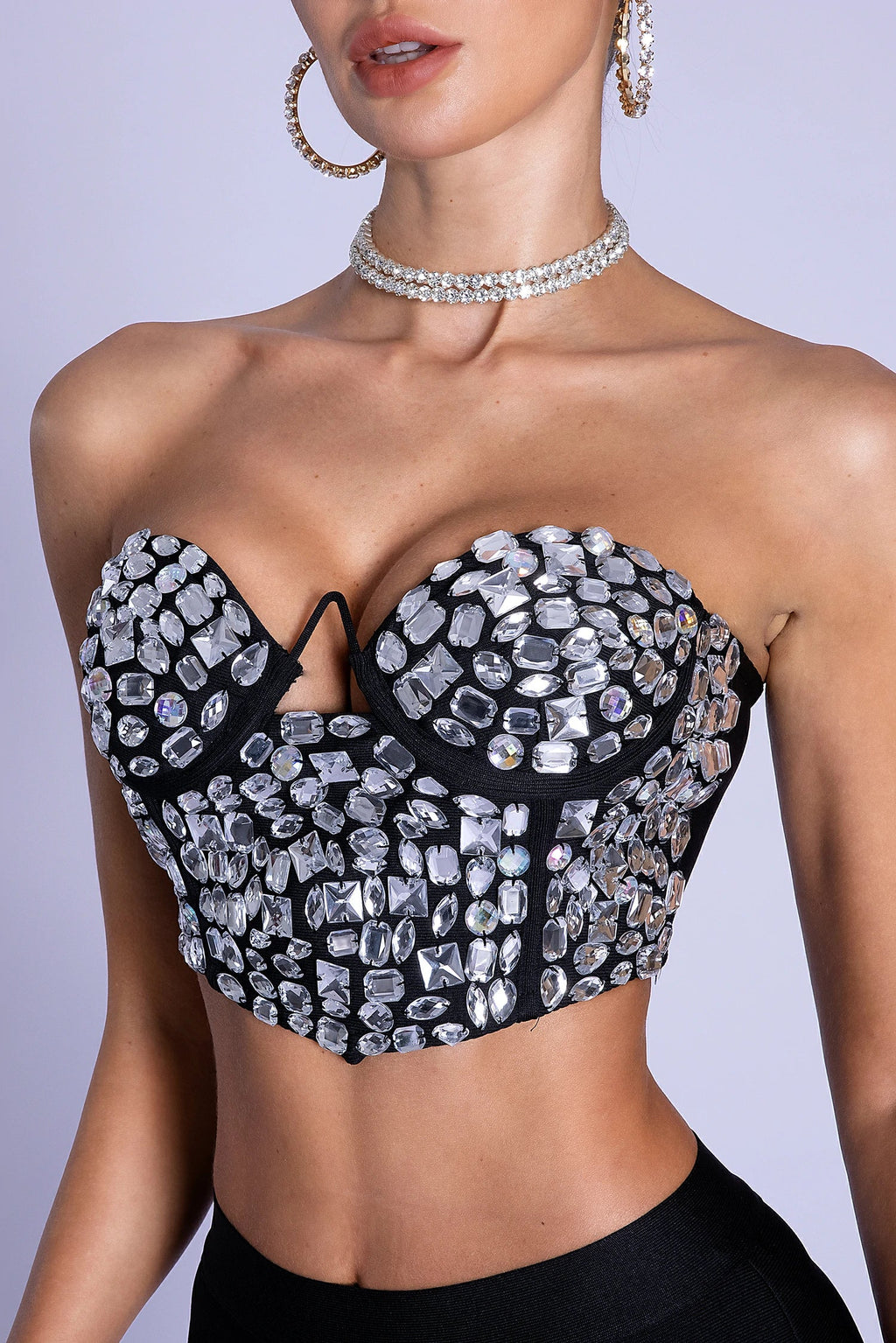 Keliyah Crystal Corset Mini Top