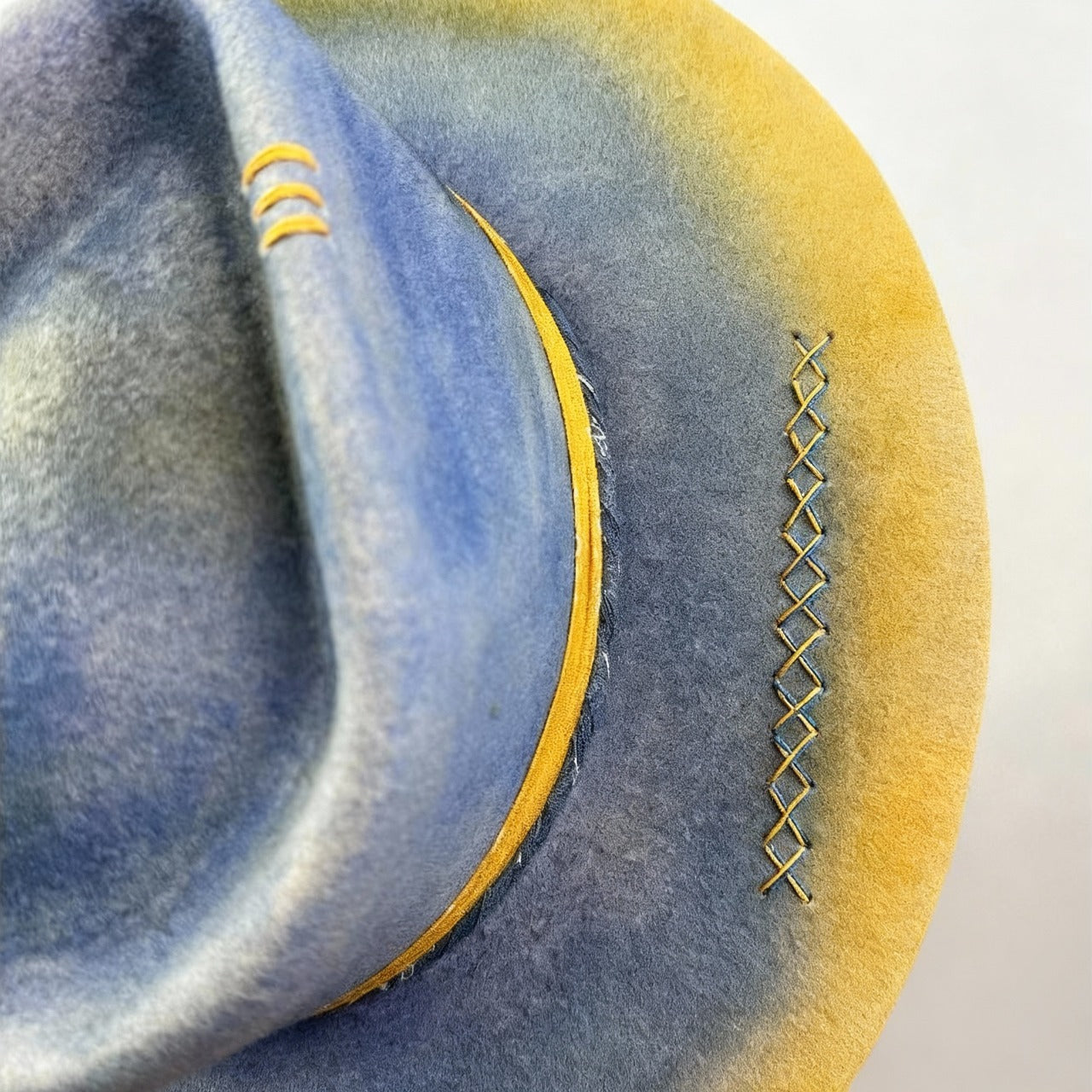 Distressed Fedora Blue Ombre Road Warrior