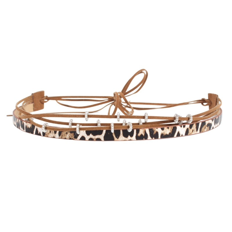 Woven Leopard Western Hat Bands