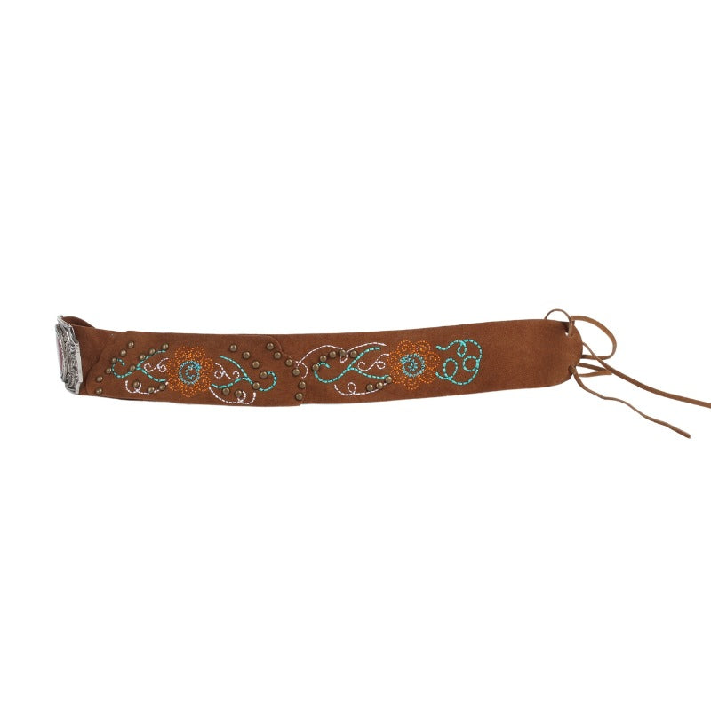 Red Stone Leather Hat Bands