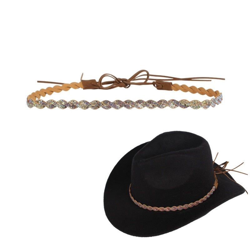 Woven Rhinestone Western Hat Bands
