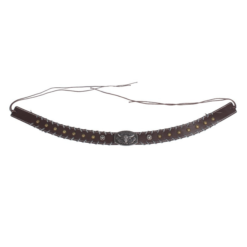 Handwoven Bison Head Leather Hat  Hat Bands