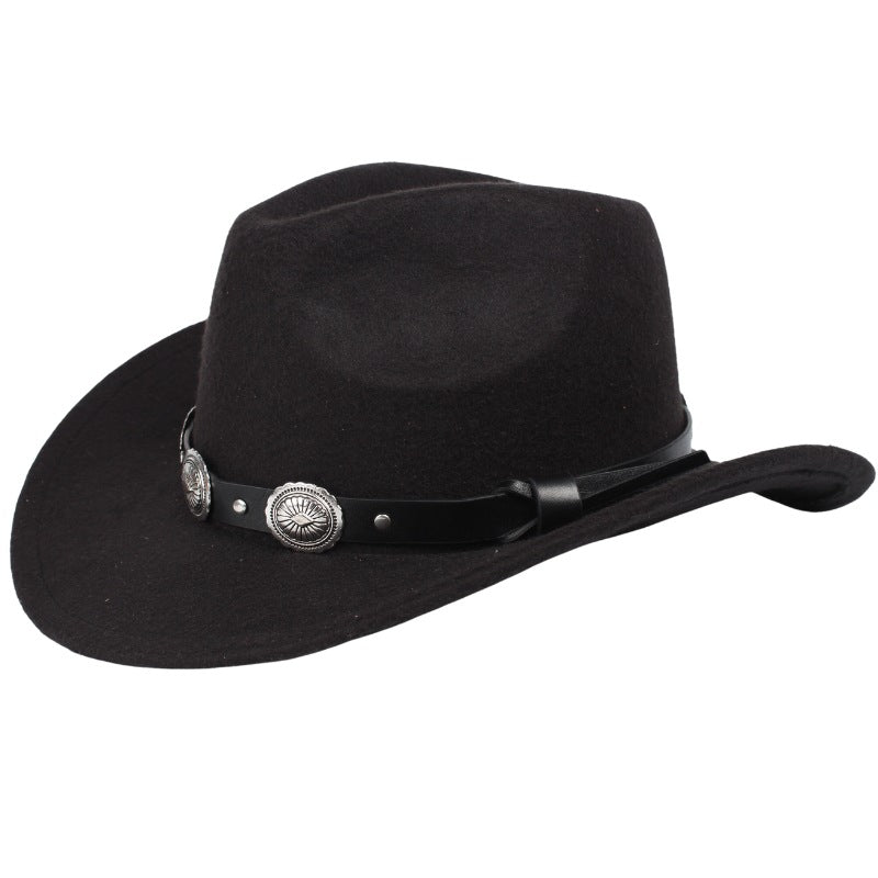 Metal Sunflowers Decorate Leather Hat Bands