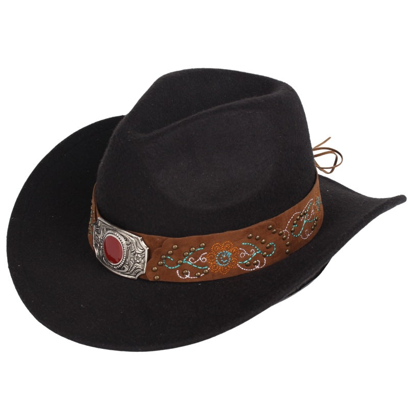 Red Stone Leather Hat Bands